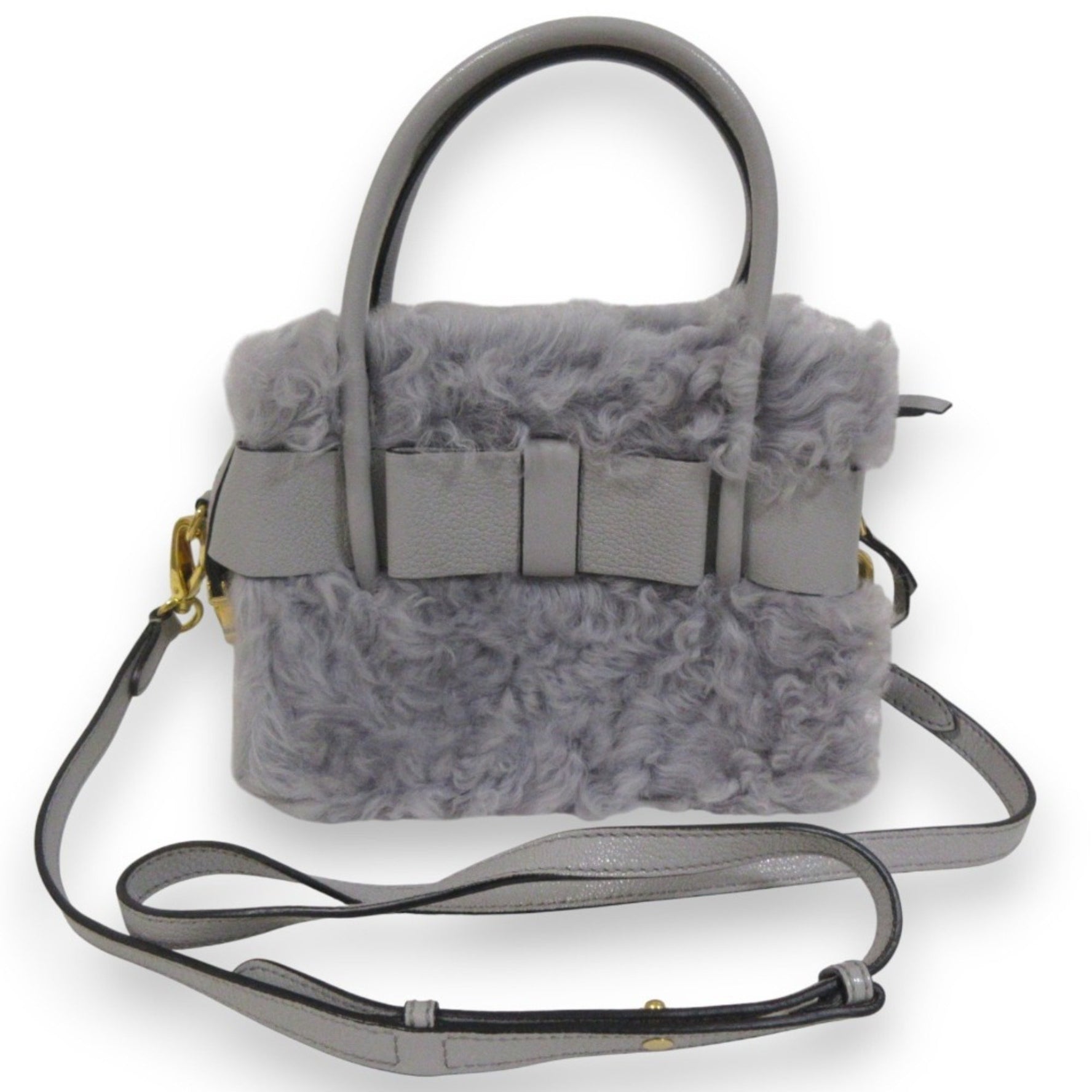 Miu Miu Miu Ribbon and Mouton Combination Handbag/Shoulder Bag