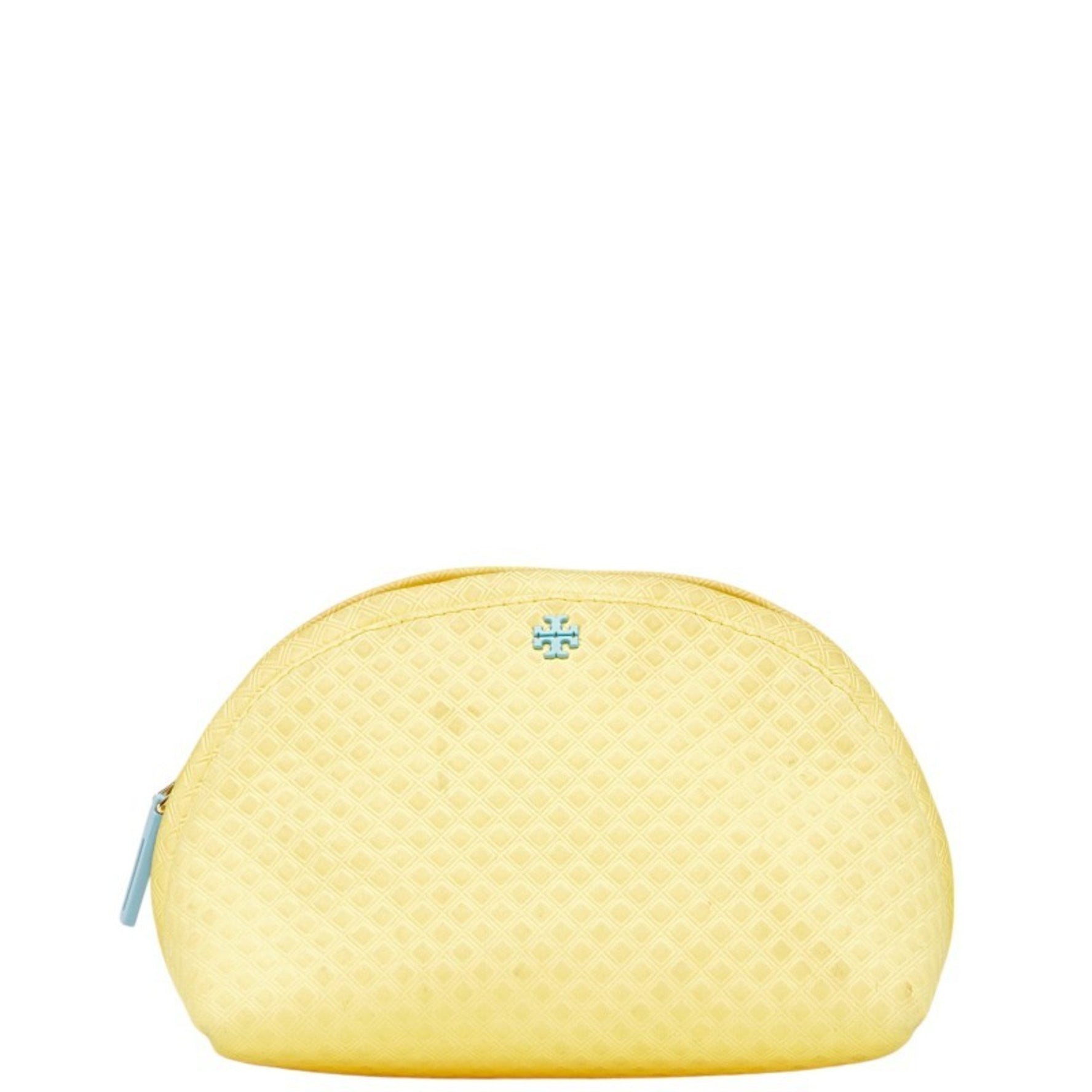 Tory Burch logo pouch, cosmetic accessory case, canvas