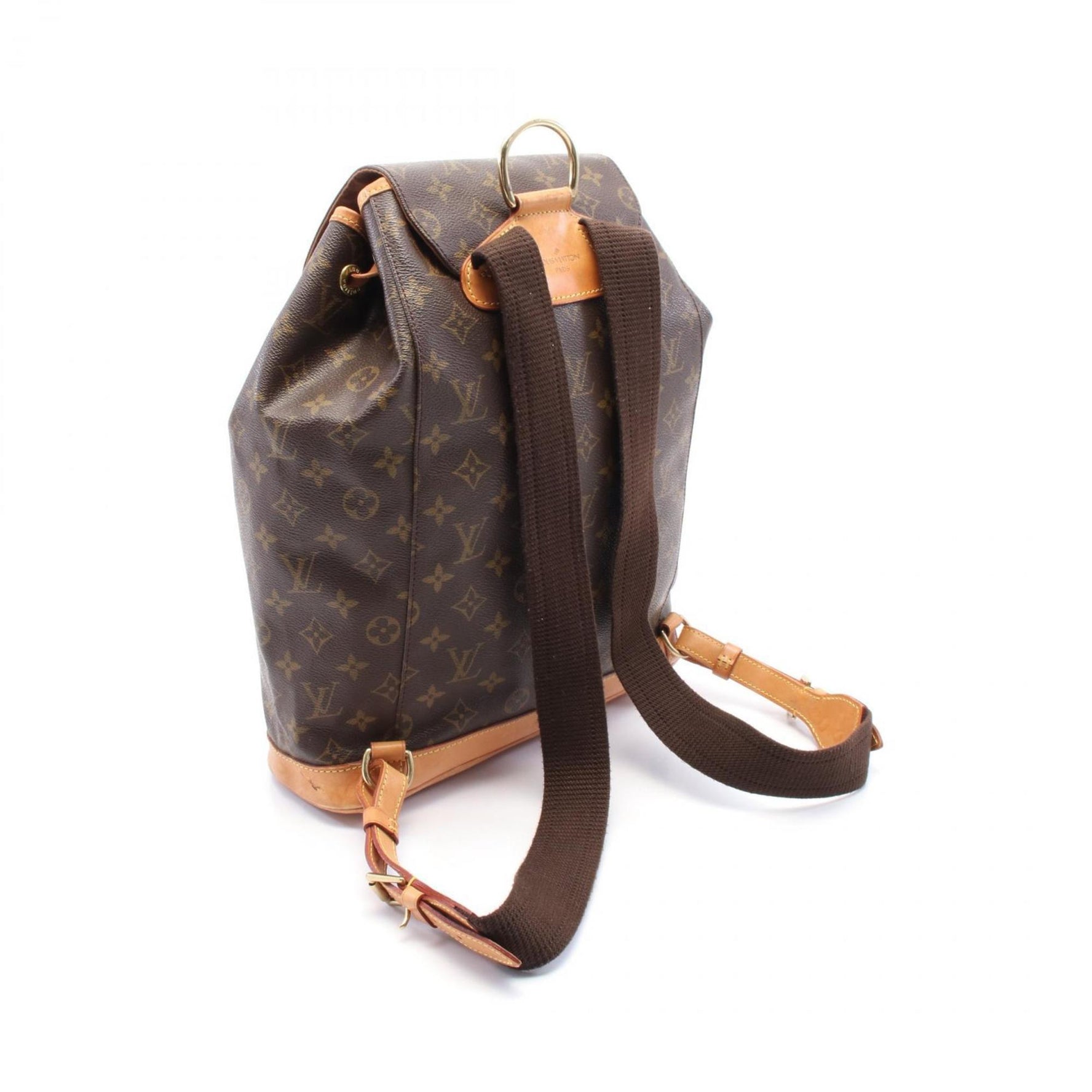 Louis Vuitton Montsouris GM Monogram Backpack, Coated Canvas and Leather, Brown