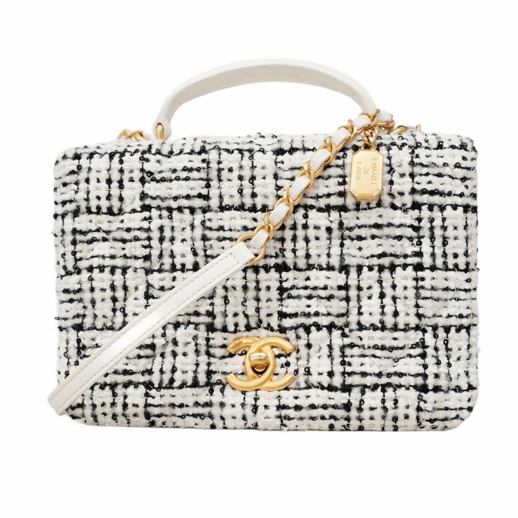 Chanel Matelasse Chain Tweed Handbag, Bag