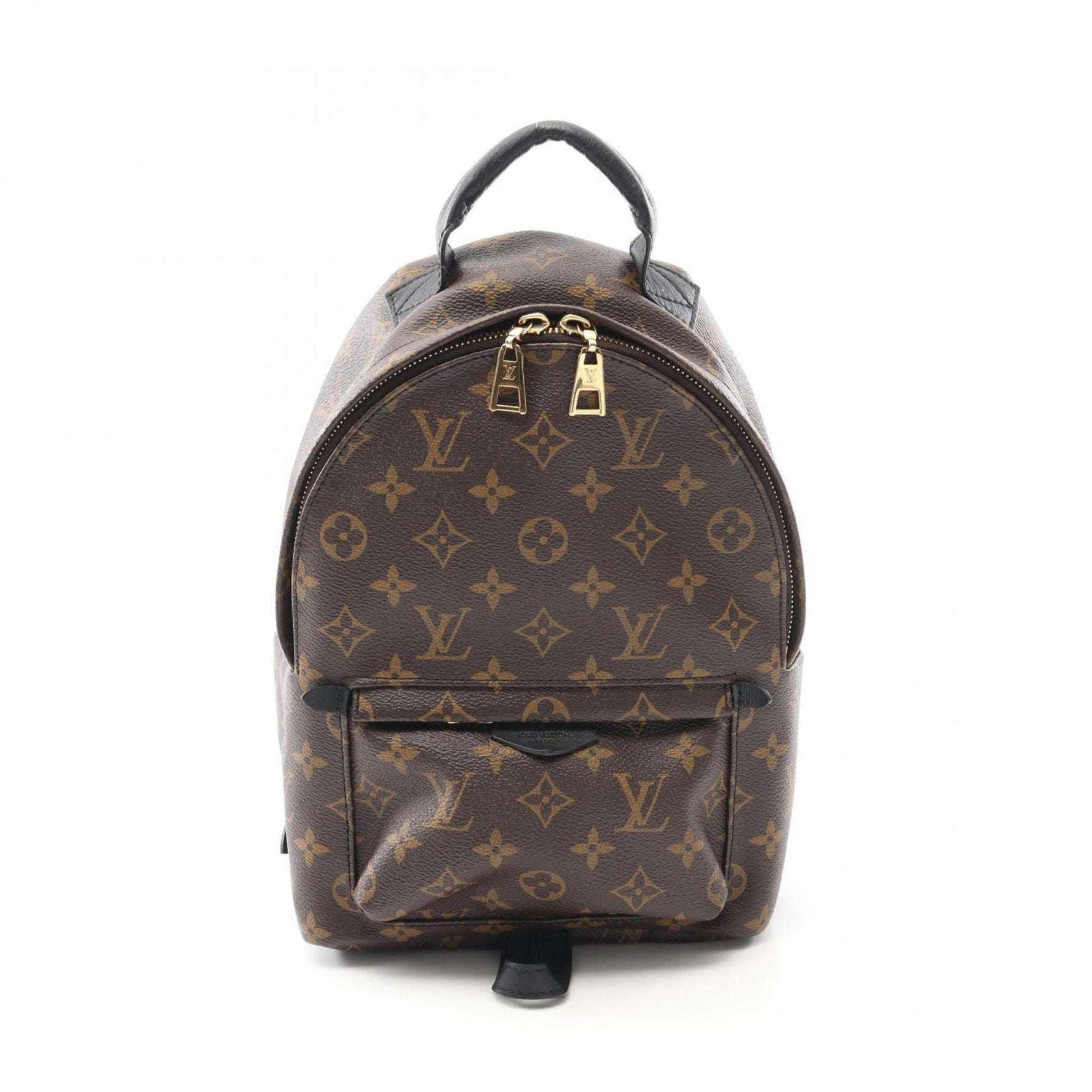 Louis Vuitton Palm Springs PM Backpack, Coated Canvas and Leather, Monogram, Brown Black