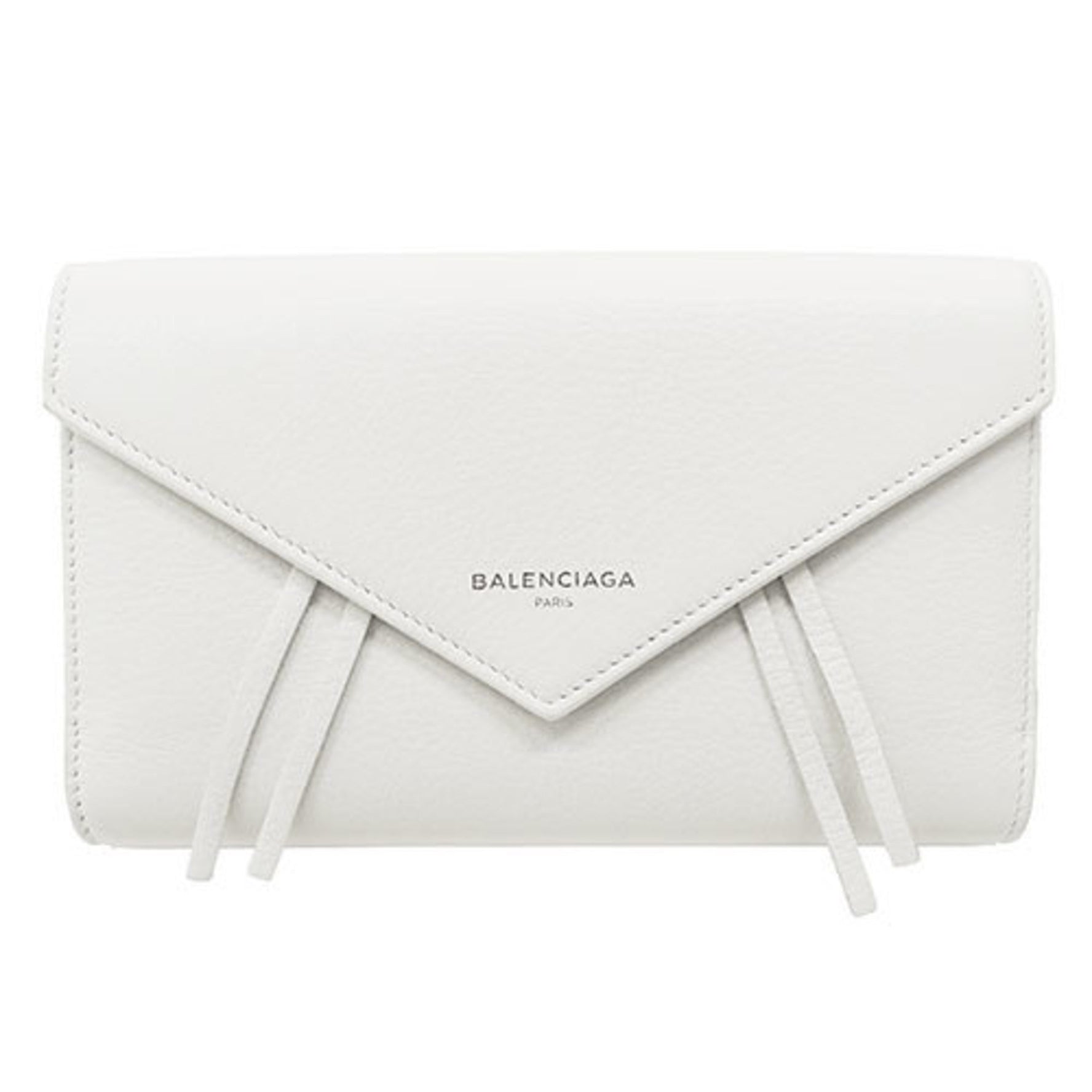 BALENCIAGA Women's Wallet Long Leather Paper Money White