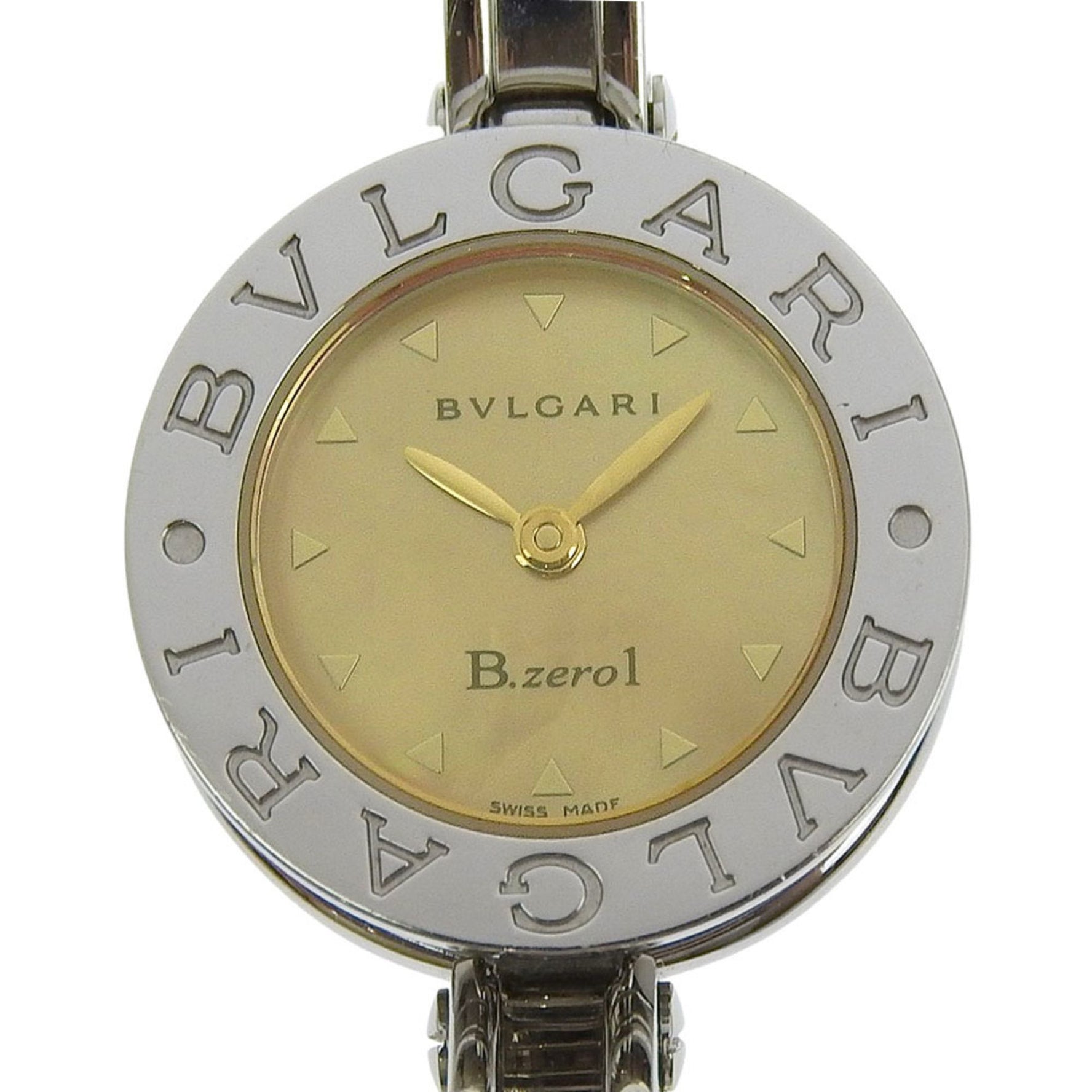 BVLGARI Stainless Steel Quartz Analog Watch with Brown Shell Dial