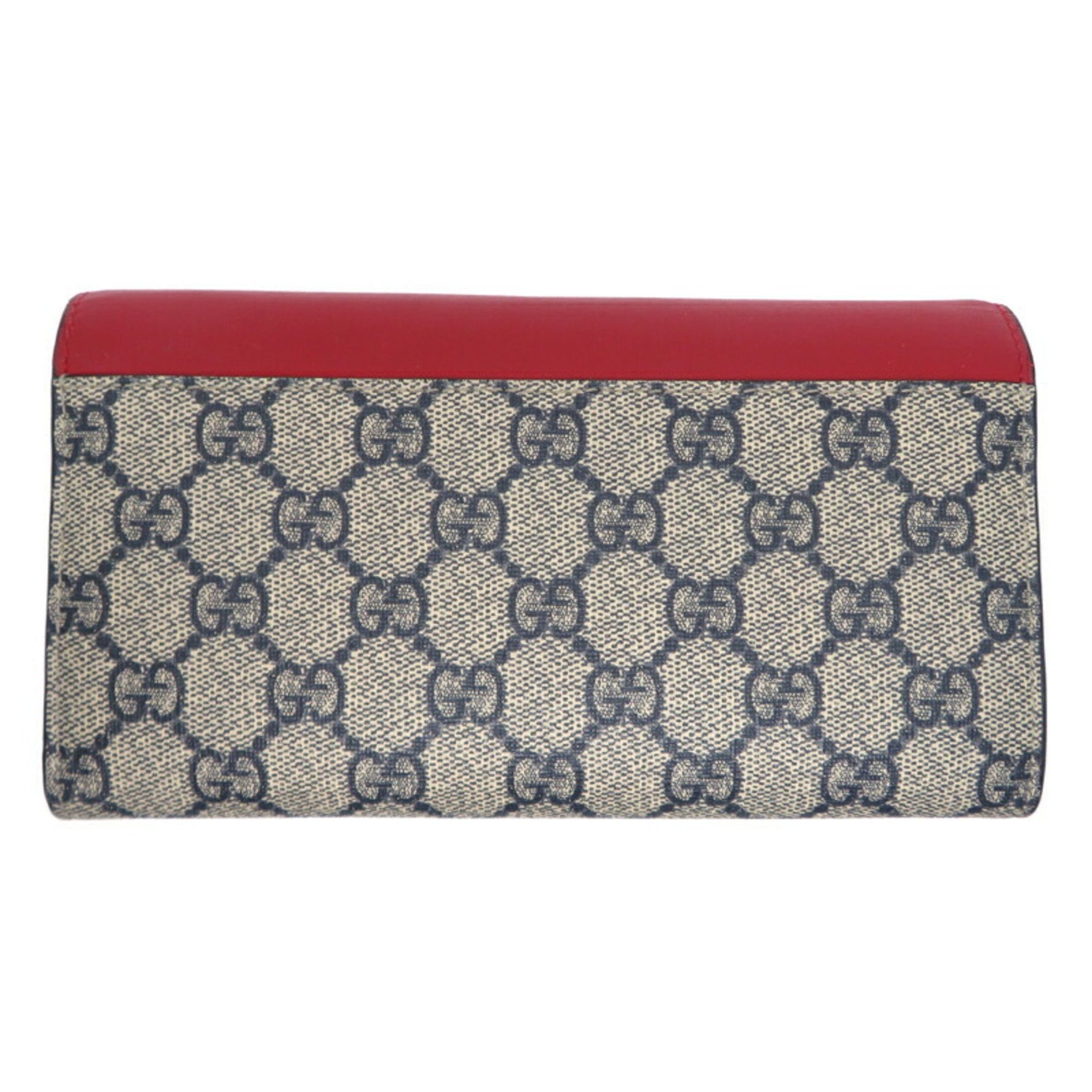 Gucci GG Supreme Ribbon Long Wallet PVC Navy