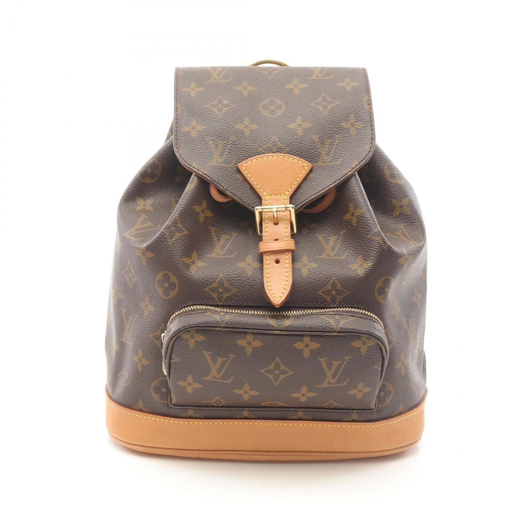 Louis Vuitton Montsouris MM Backpack, Coated Canvas and Leather, Monogram, Brown