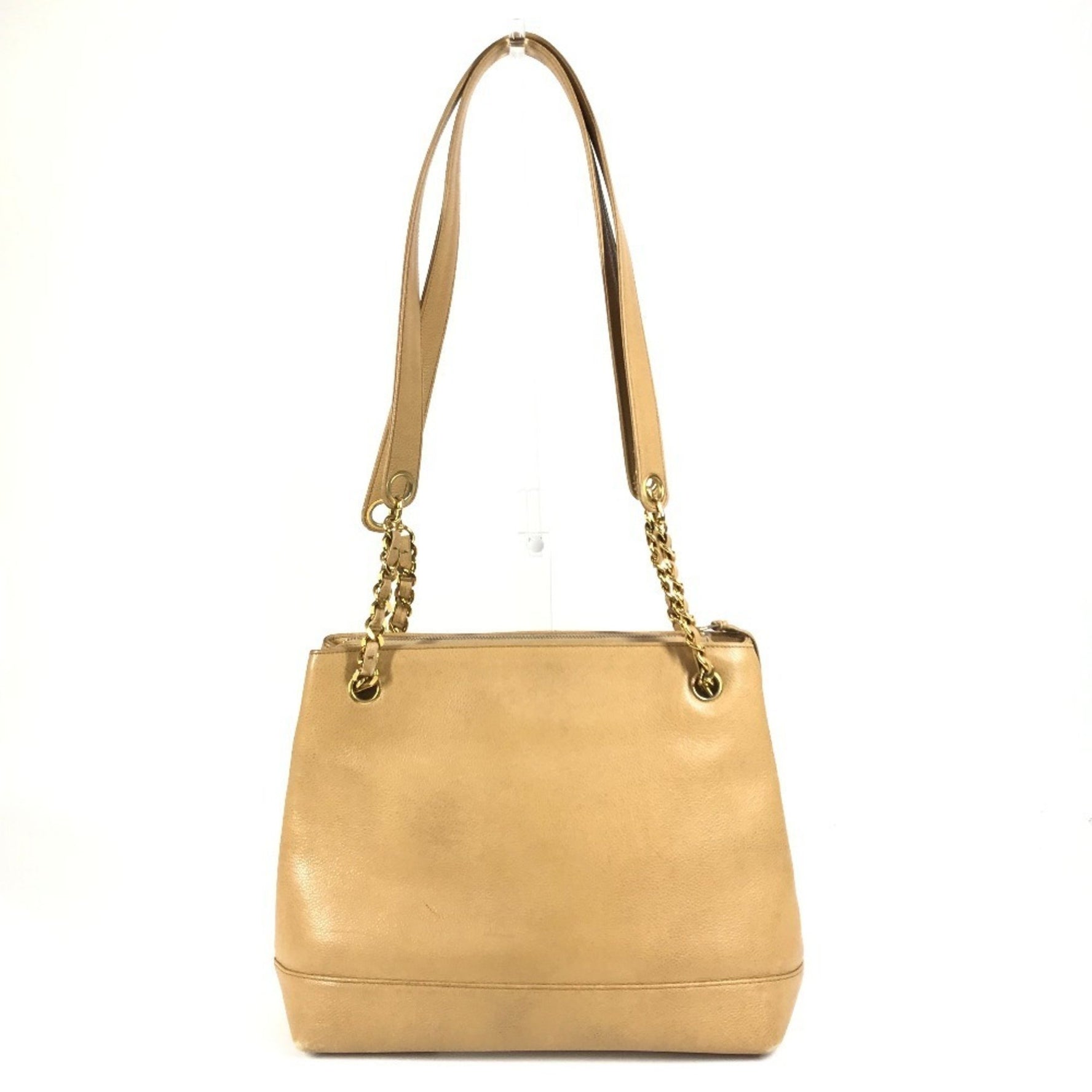 CHANEL Vintage CC Coco Mark Ball Shoulder Tote Bag, Chain Caviar Leather