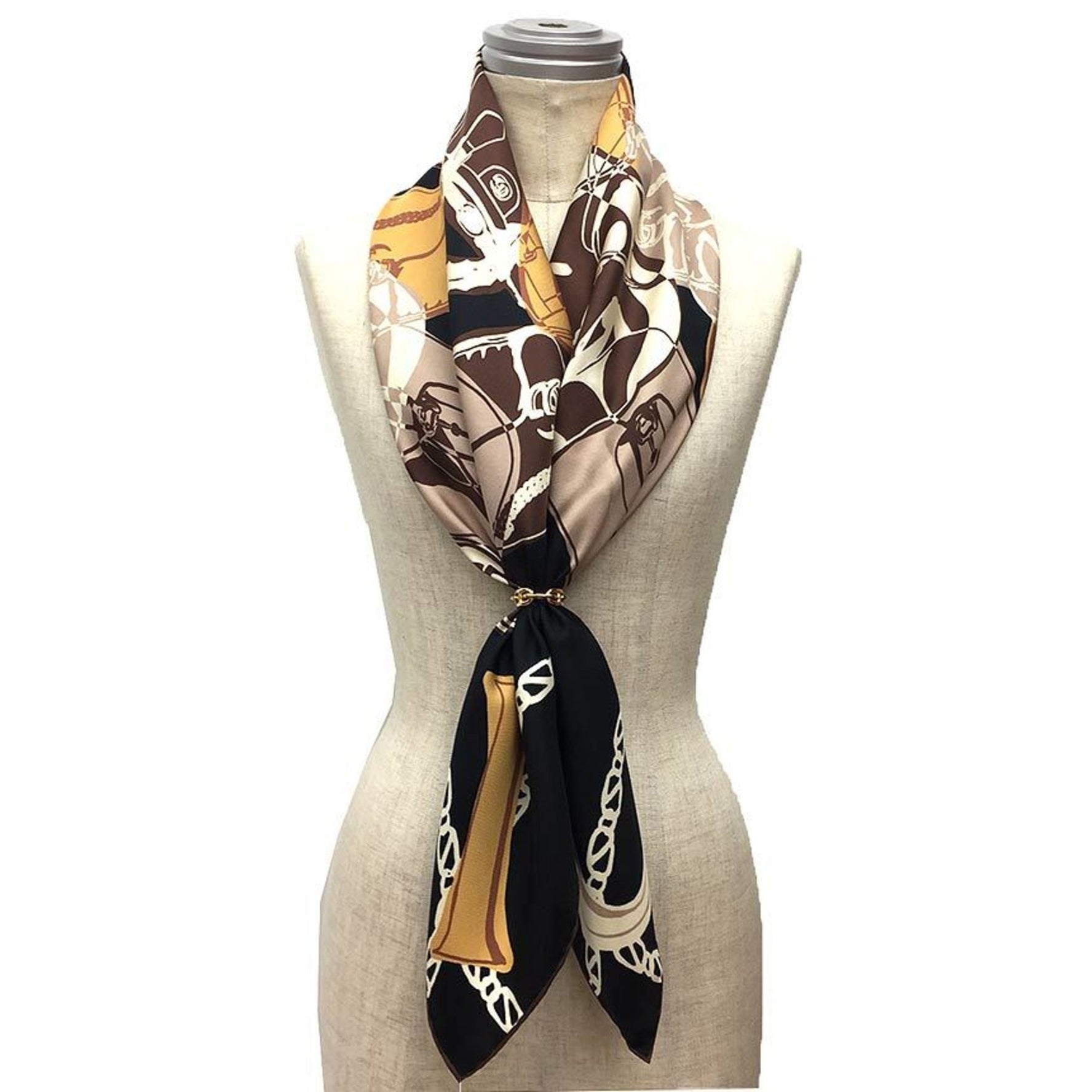 GUCCI Scarf Muffler Large Carre 100% Silk Bag Navy