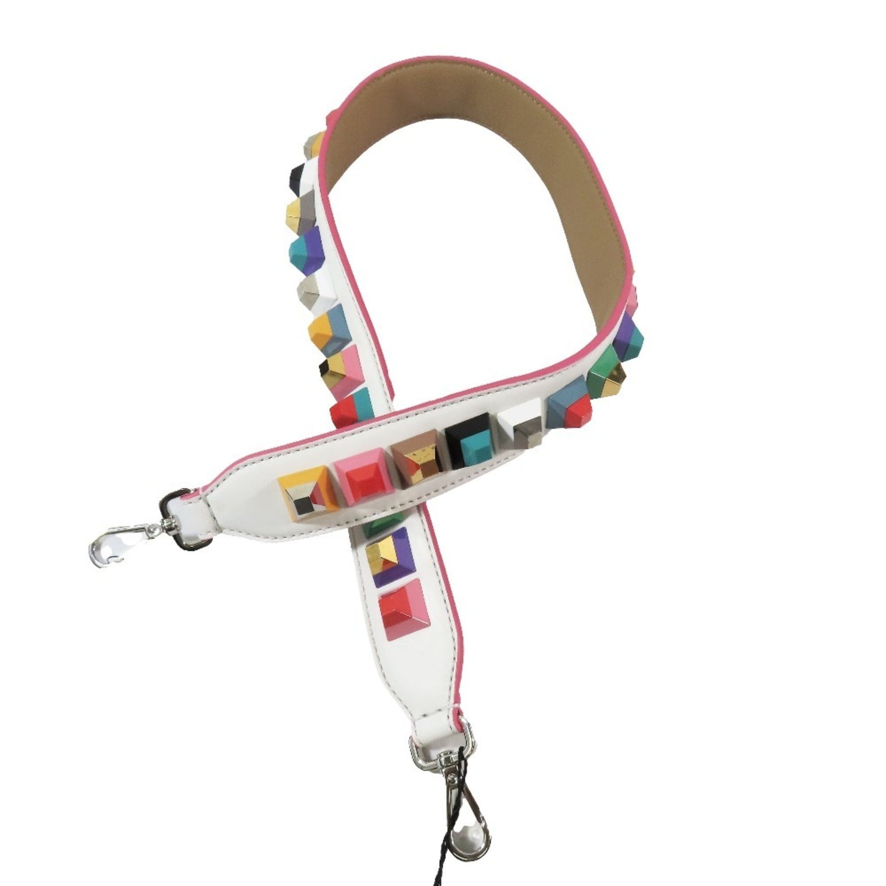 FENDI Rockstud Strap You Leather Bag Shoulder Strap, Multicolor