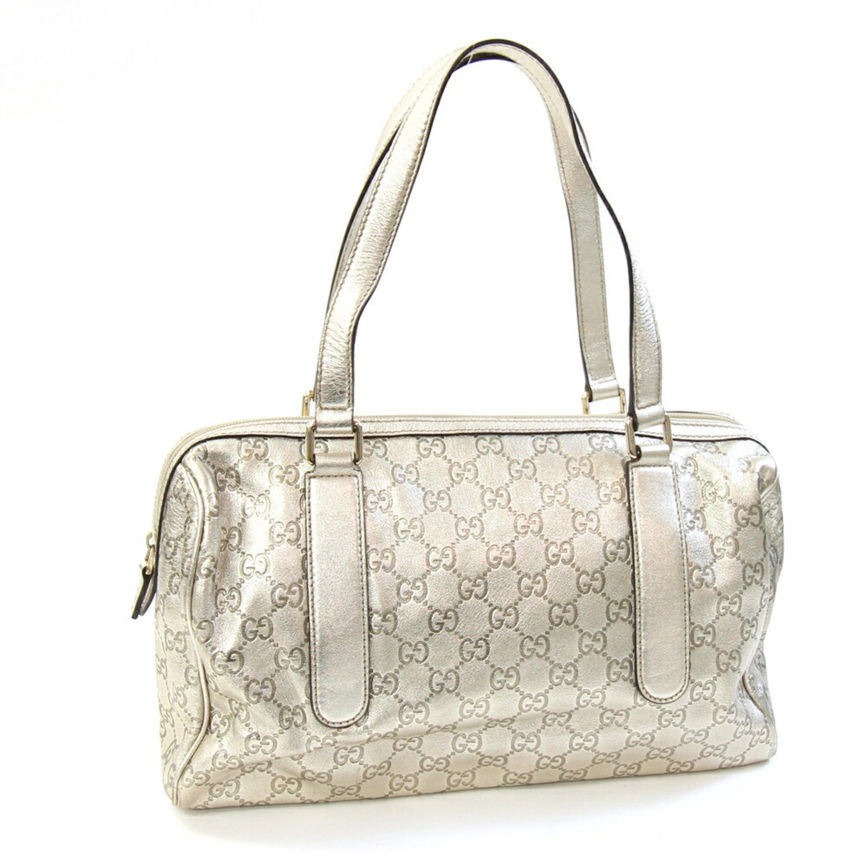 Gucci handbag Guccissima champagne gold leather shoulder bag GG