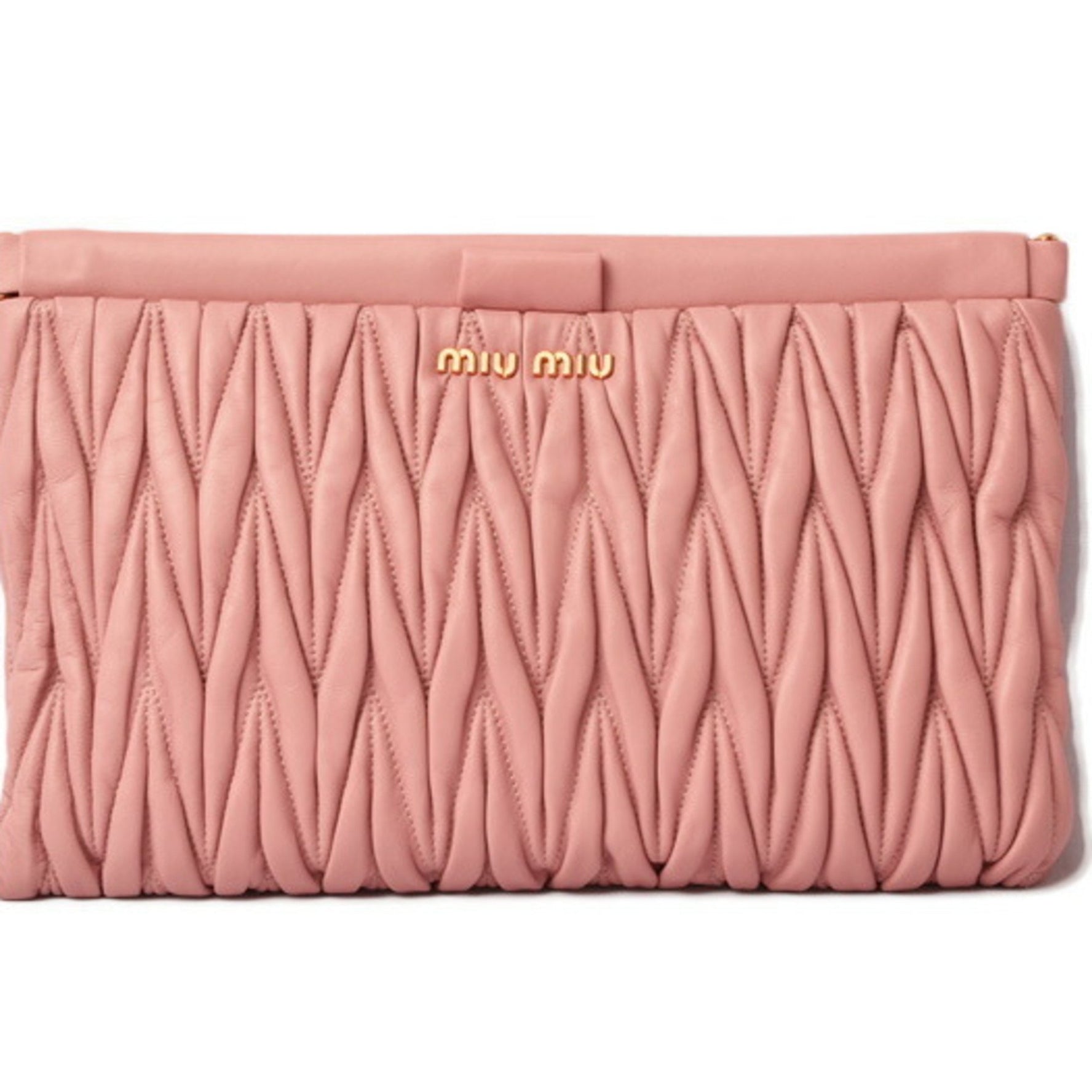 Miu Miu Miu clutch bag pouch miumiu matelassé light pink ORCHIDEA