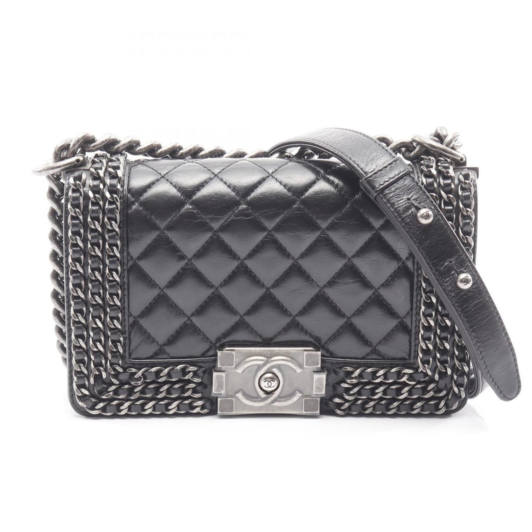 CHANEL Boy Small Shoulder Bag Leather Lambskin (Sheepskin)