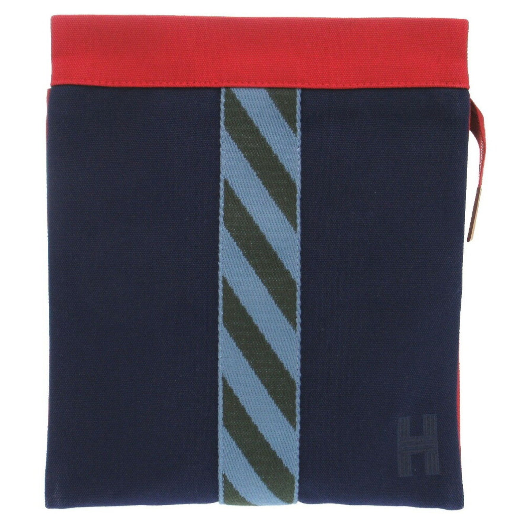 Hermes Jime Tou Jumping High Case Clutch Bag Canvas/Cotton Navy 1032HERMES