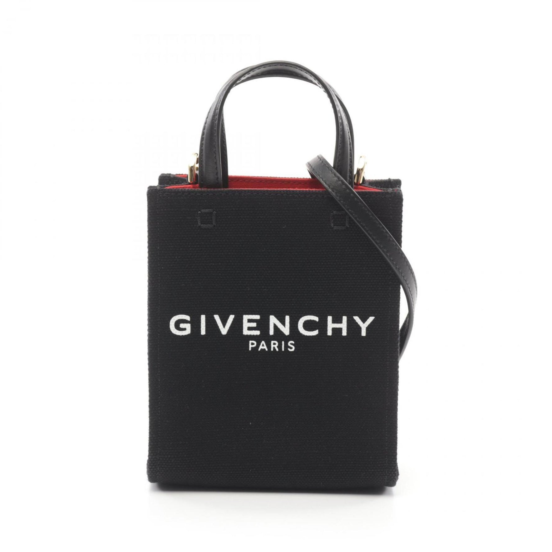 Givenchy G-TOTE Vertical Handbag Bag Canvas Leather Women's Black BB50R9B1F1