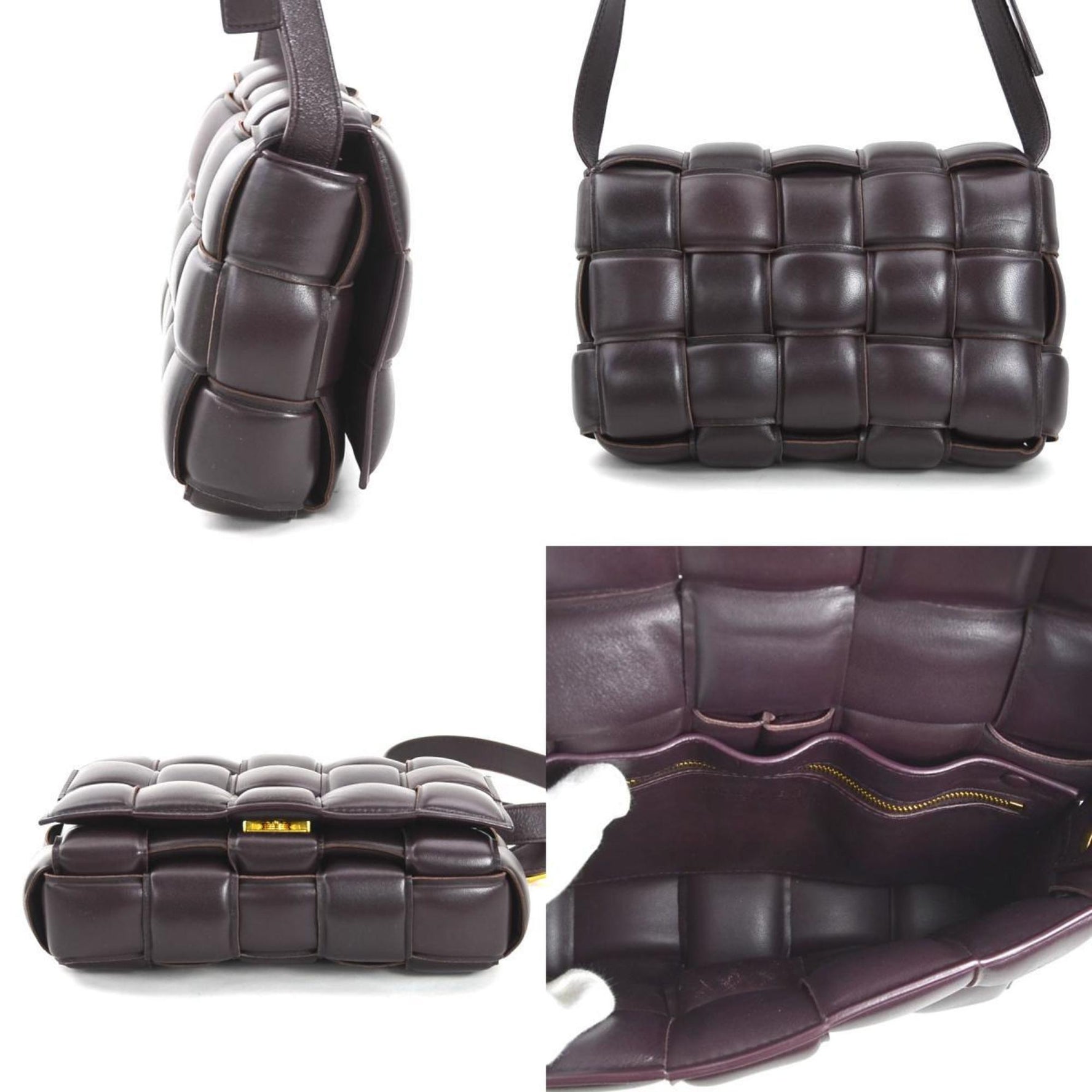 Bottega Veneta Padded Cassette Shoulder Bag, Leather, Dark Brown