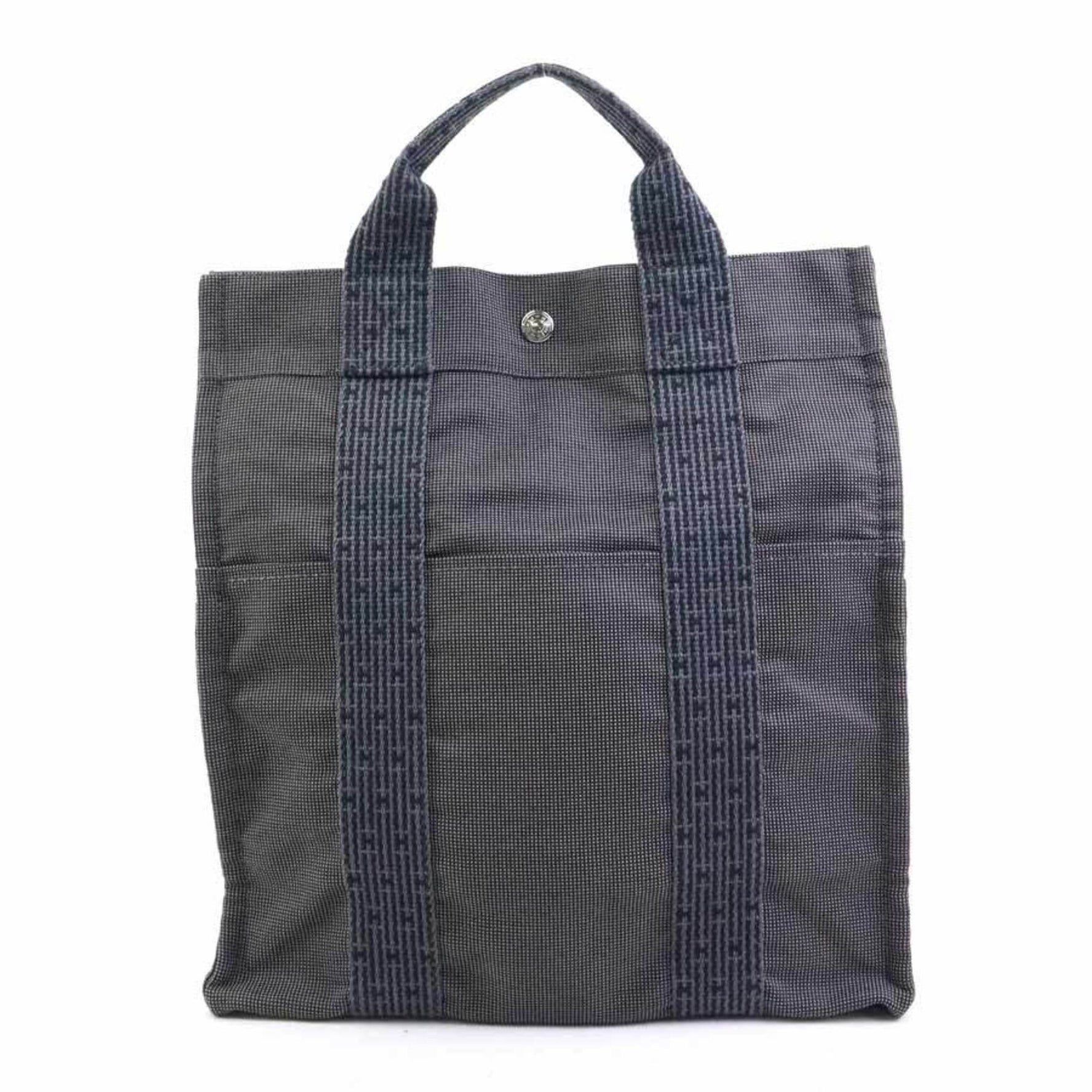 Hermes Hermès Air Line Ad MM Backpack, Canvas, Dark Gray and Silver, Men's