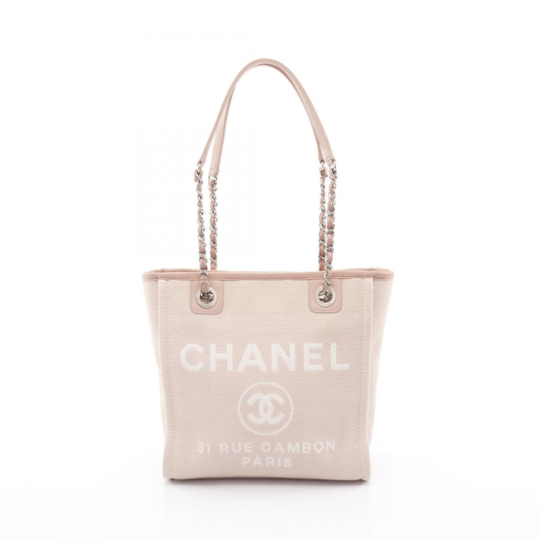 CHANEL Deauville PM Tote Bag, Canvas and Leather