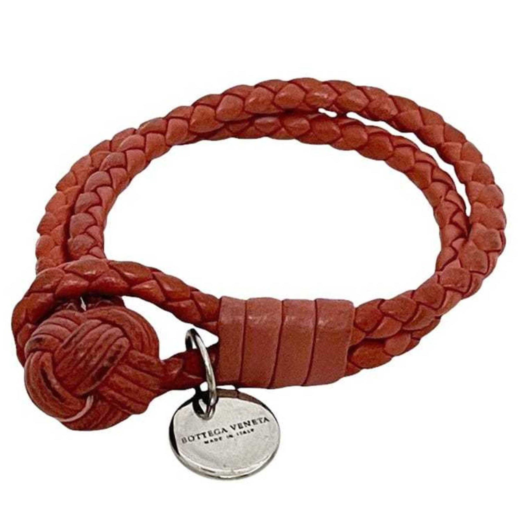 Bottega Veneta Bracelet Red Intrecciato Leather BOTTEGA VENETA Men's