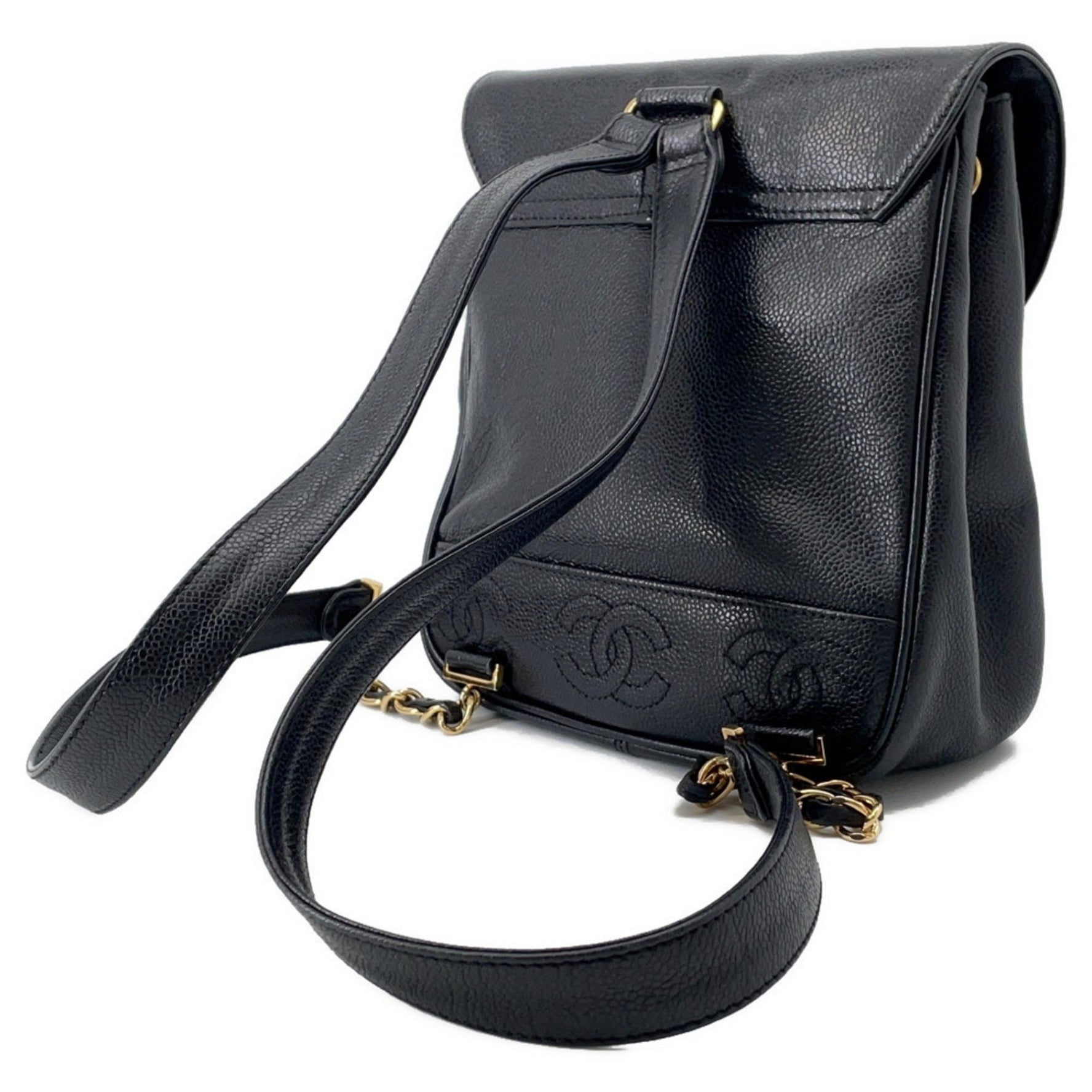 CHANEL Backpack Coco Mark Caviar Skin