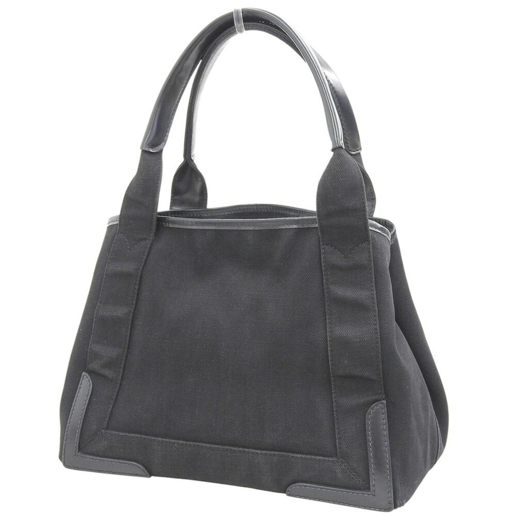 BALENCIAGA Navy Cabas S Tote bag, handbag, canvas, leather, black