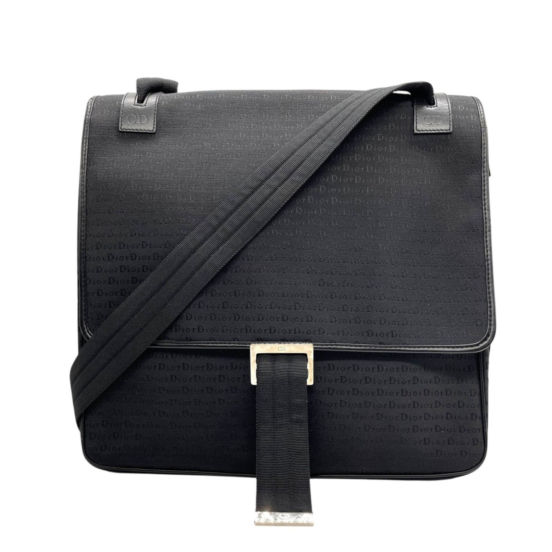 Christian Dior Shoulder Bag Messenger Black Logo Print Monogram Men's B