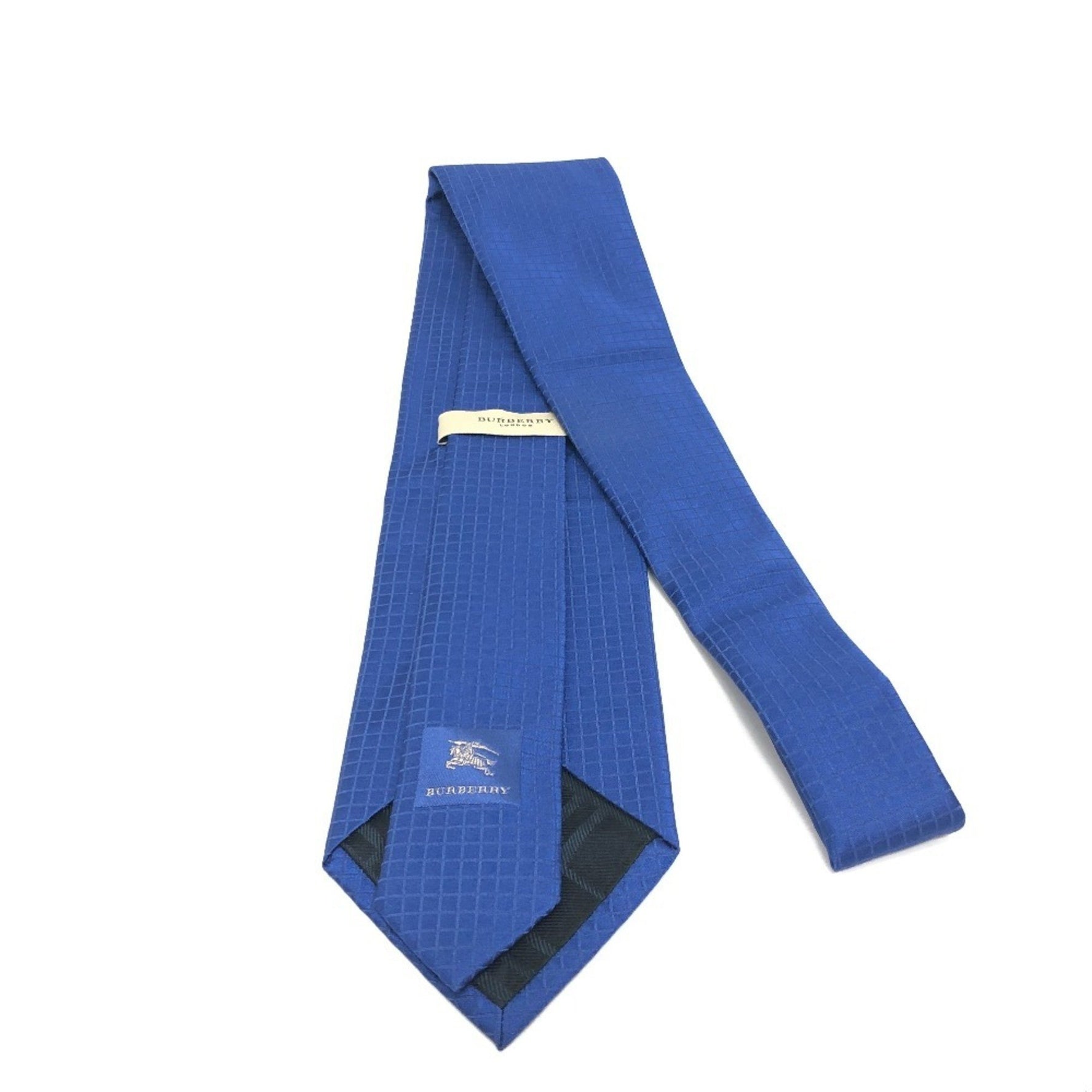 Burberry Checkered Necktie Suit Silk Men's Blue