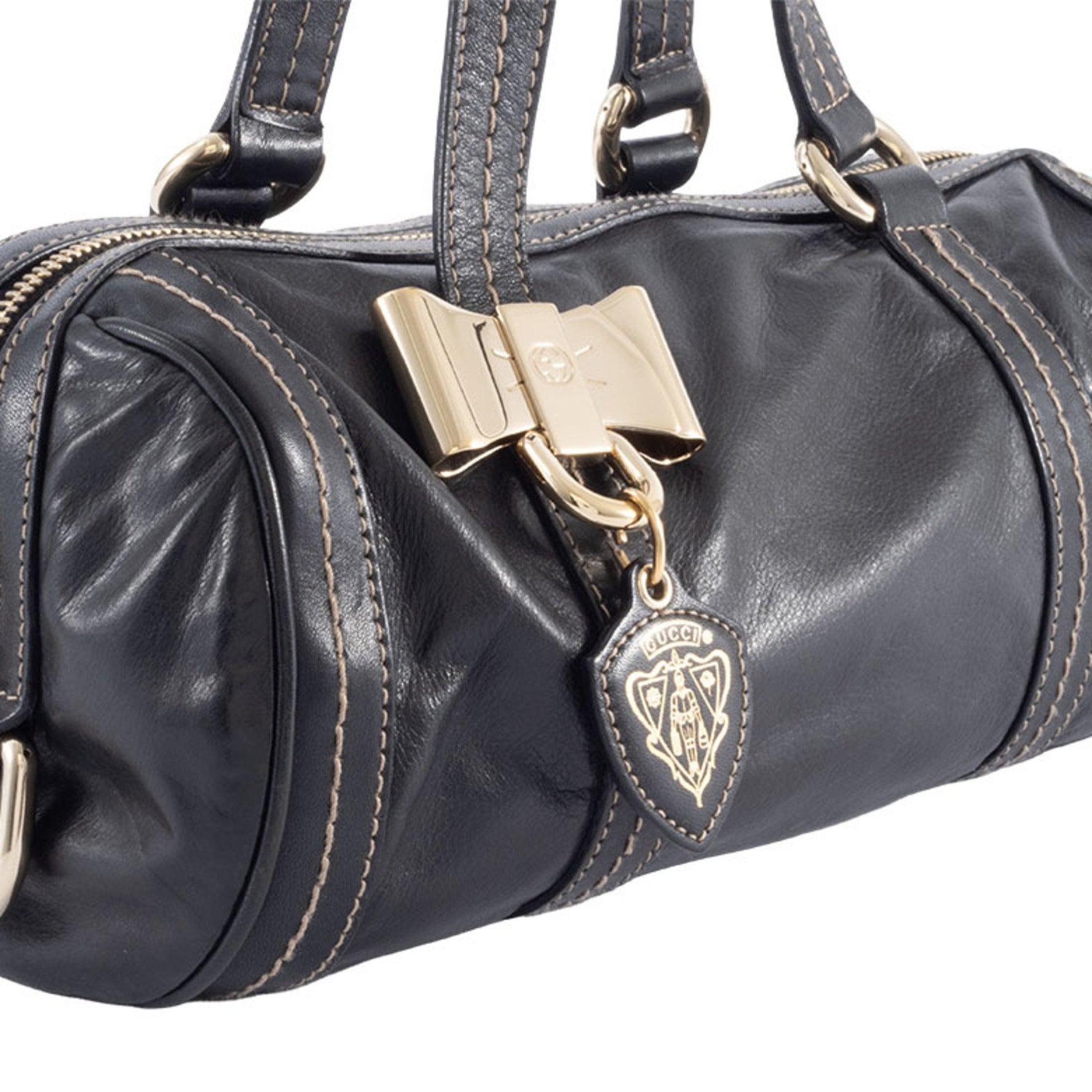 Gucci Leather Mini Boston Bag Hand Ribbon Hysteria