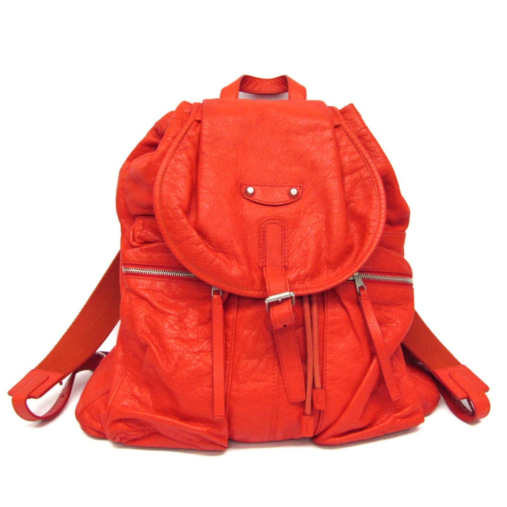 Balenciaga Women,Men Leather Backpack Red Color
