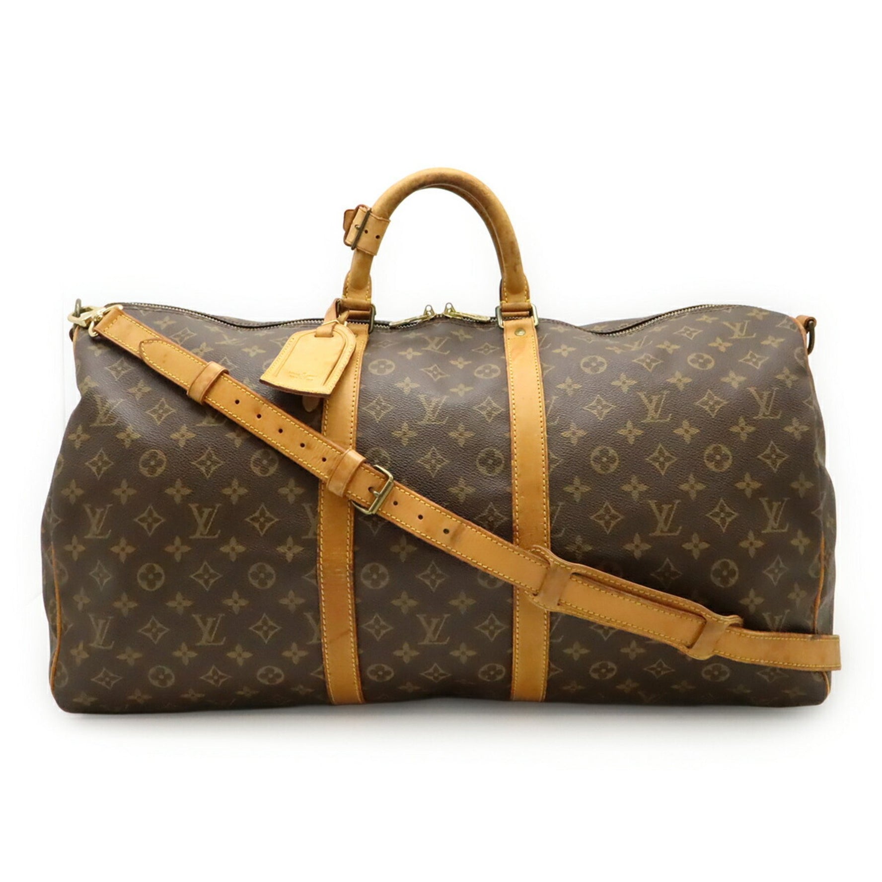 Louis Vuitton Monogram Keepall Bandouliere 55 Boston Bag, Travel Shoulder Bag