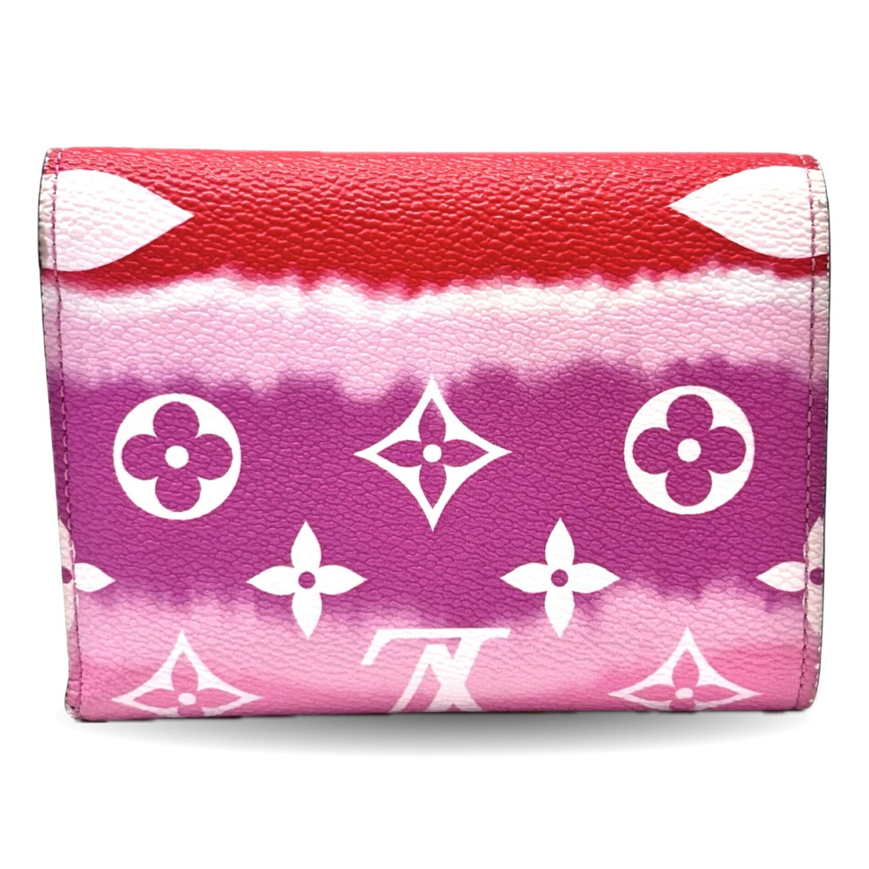 Louis Vuitton Victorine Monogram Escale Portefeuille Rouge Tri-fold Mini Wallet in Cherry Blossom/Peach Pink