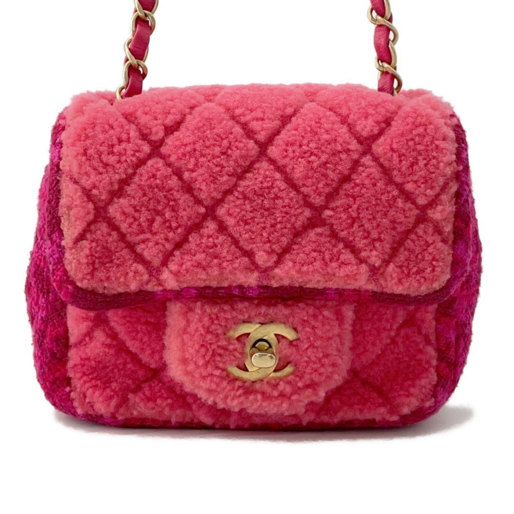 Chanel Mini Matelasse Tweed Chain Shoulder Bag
