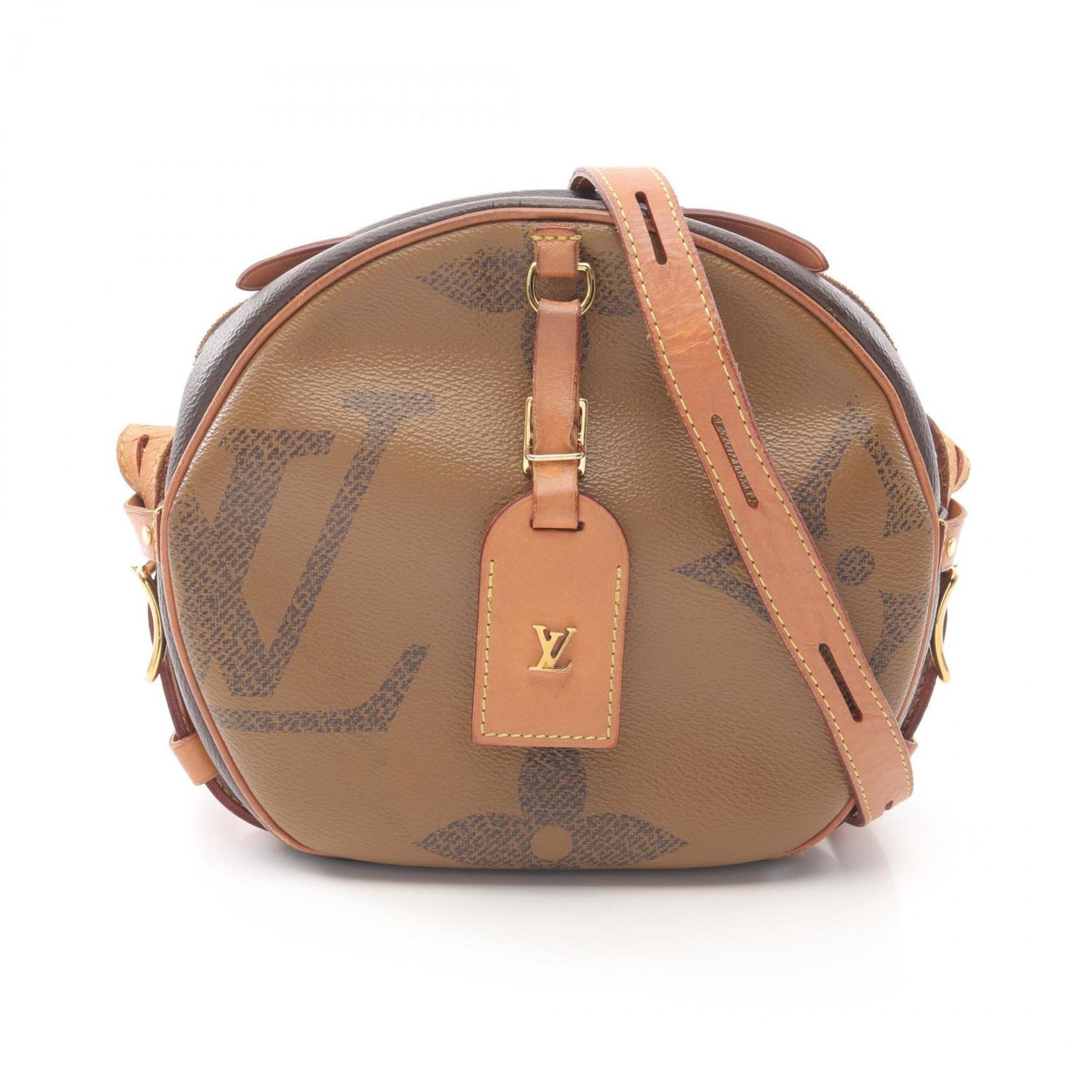 Louis Vuitton Boite Chapeau Souple Shoulder Bag Coated Canvas Leather Monogram Giant Reverse