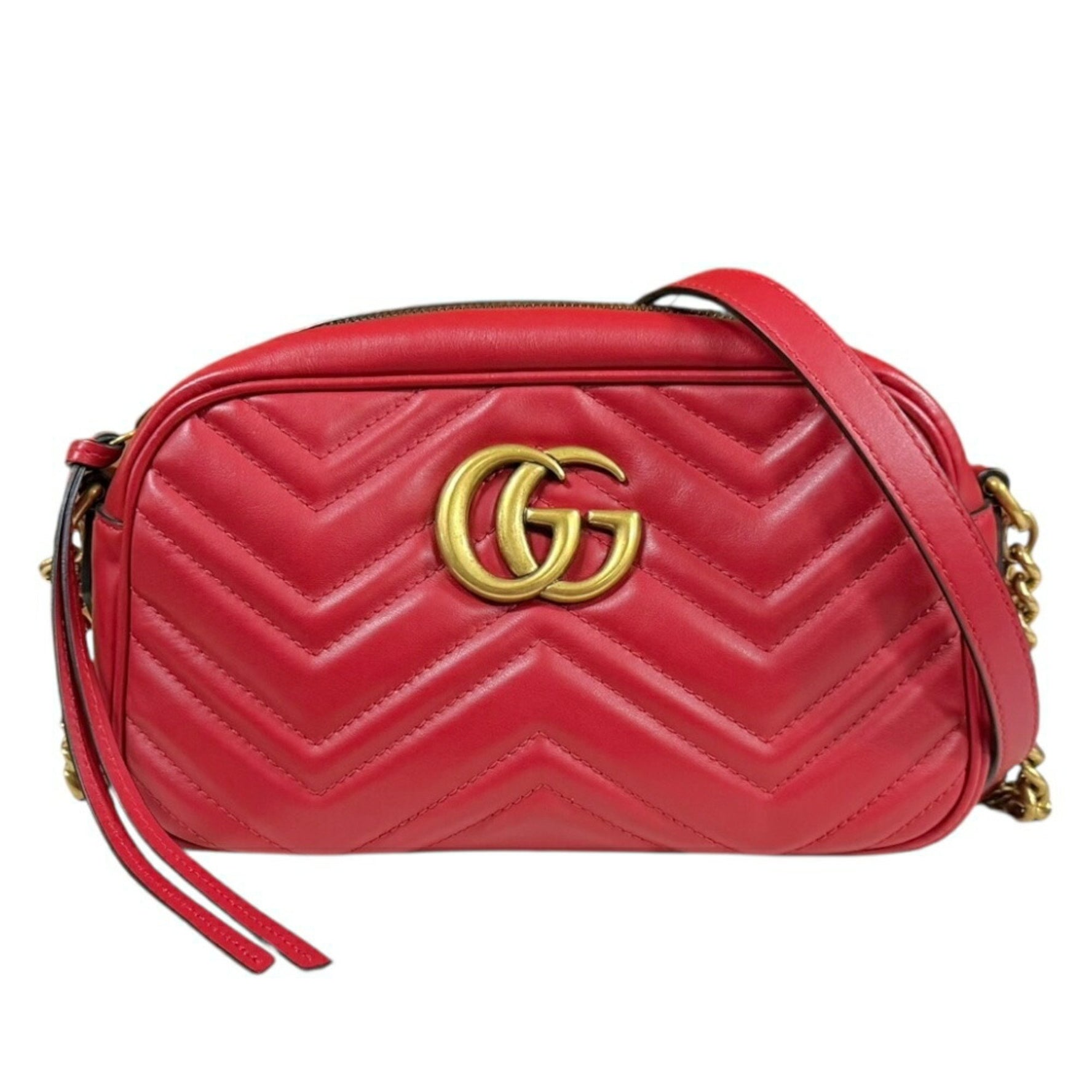 Gucci GG Marmont Shoulder Bag Leather Red