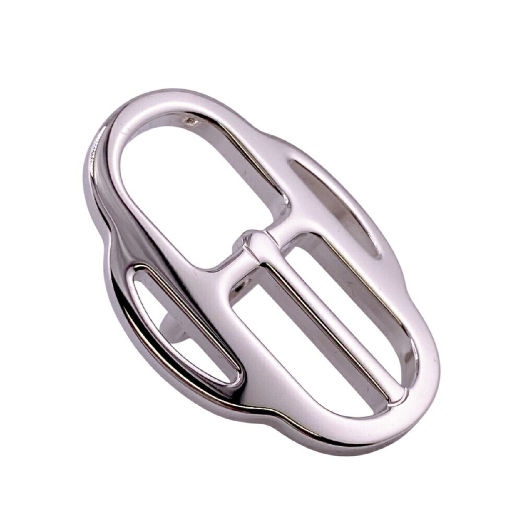 HERMES Mini Buckle Twilly Ring Scarf Unisex