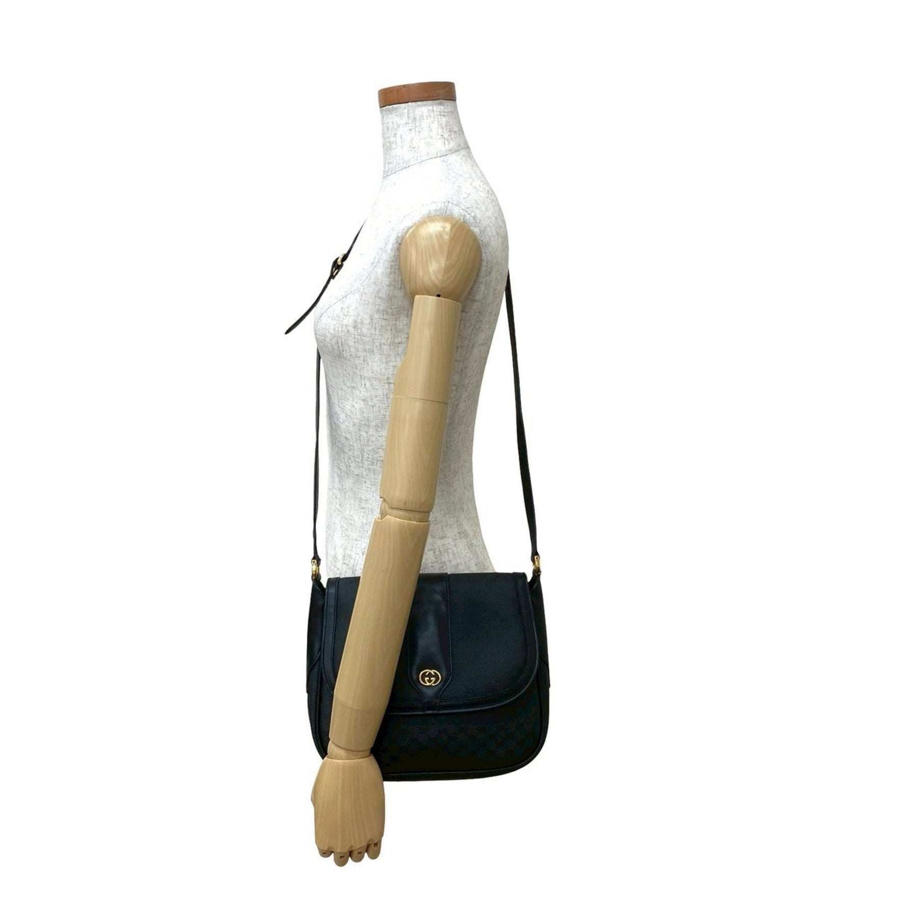 GUCCI Old Micro GG Logo Leather Mini Shoulder Bag/Pochette in