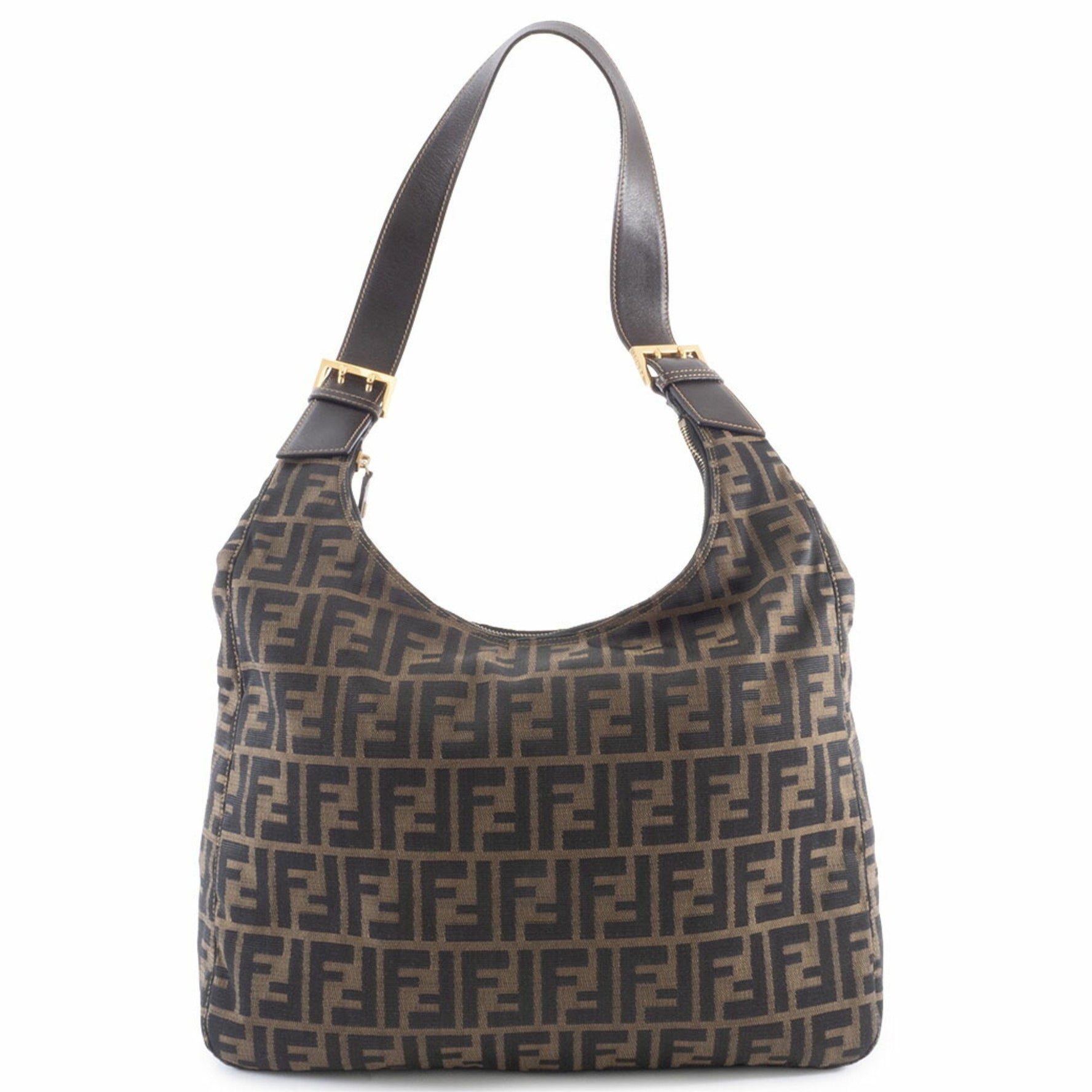 Fendi Zucca Shoulder Bag, Canvas and Leather