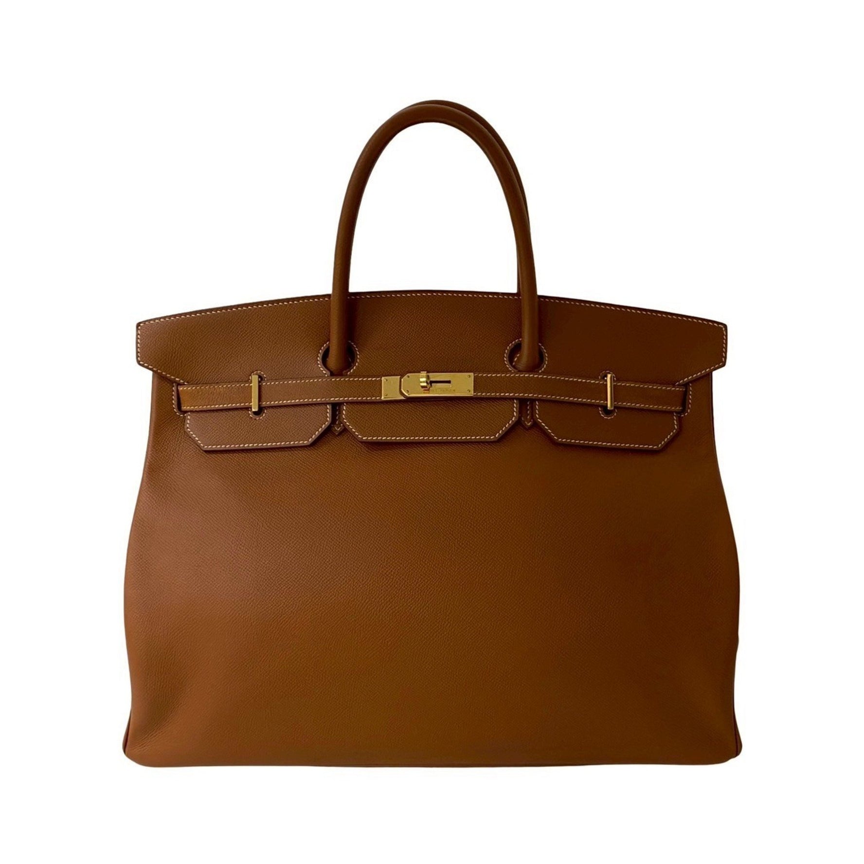Hermes Hermès Vintage Birkin 40 Le Tourne Couchevel Leather Handbag/Tote Bag in Gold, with a Z Stamp