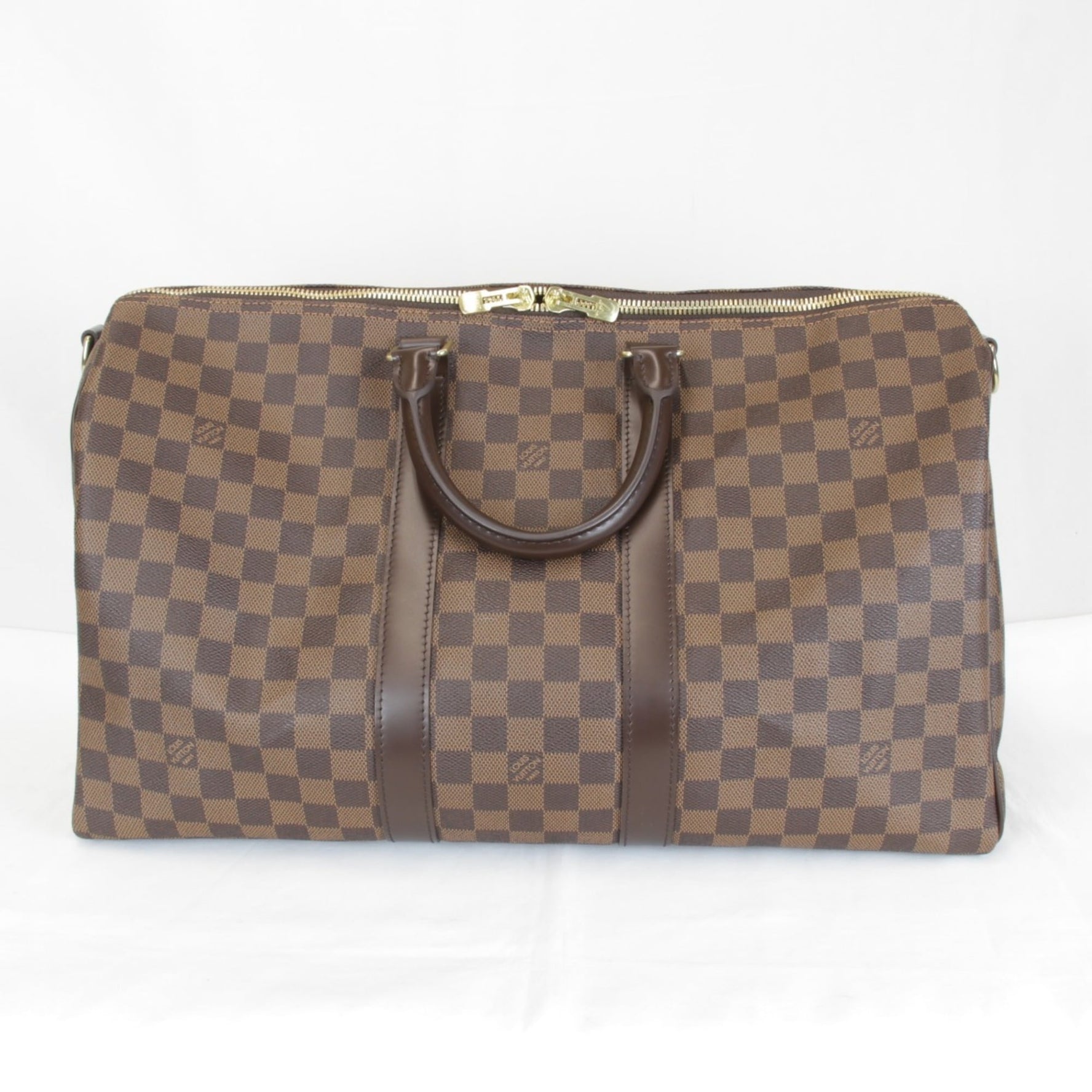 LOUIS VUITTON Keepall Bandouliere 45 Boston Bag in Damier Canvas, Unisex