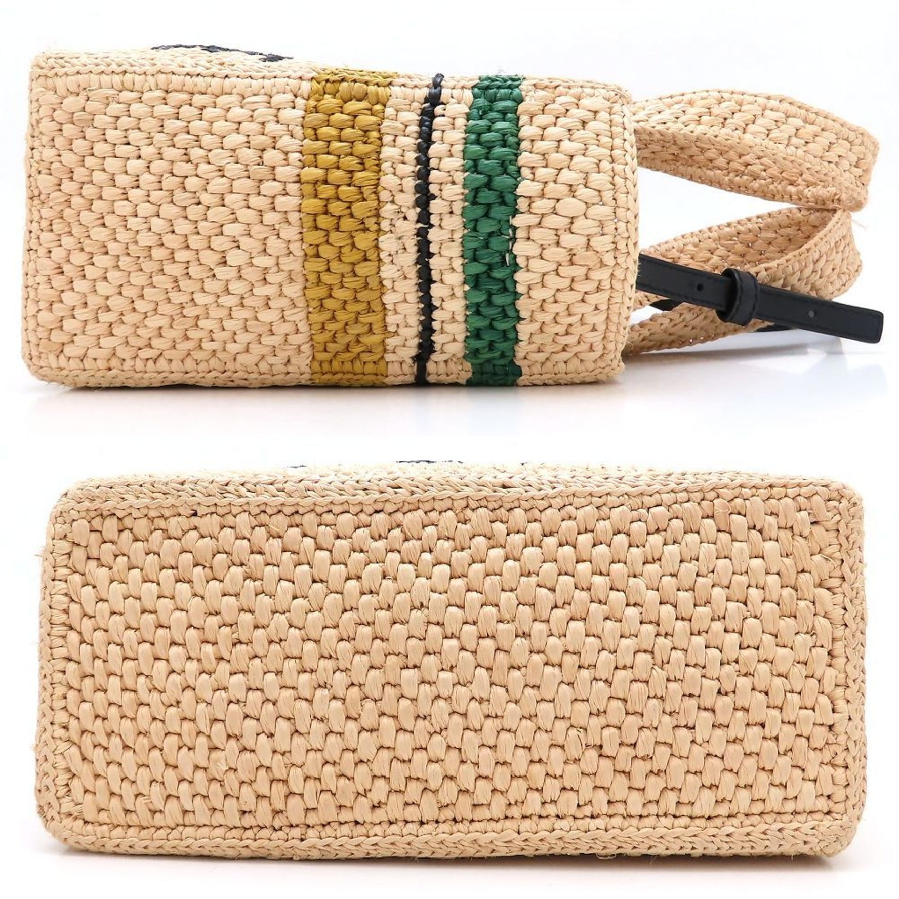 LOEWE Font Stripe Medium Tote Bag in Natural Multicolor Raffia