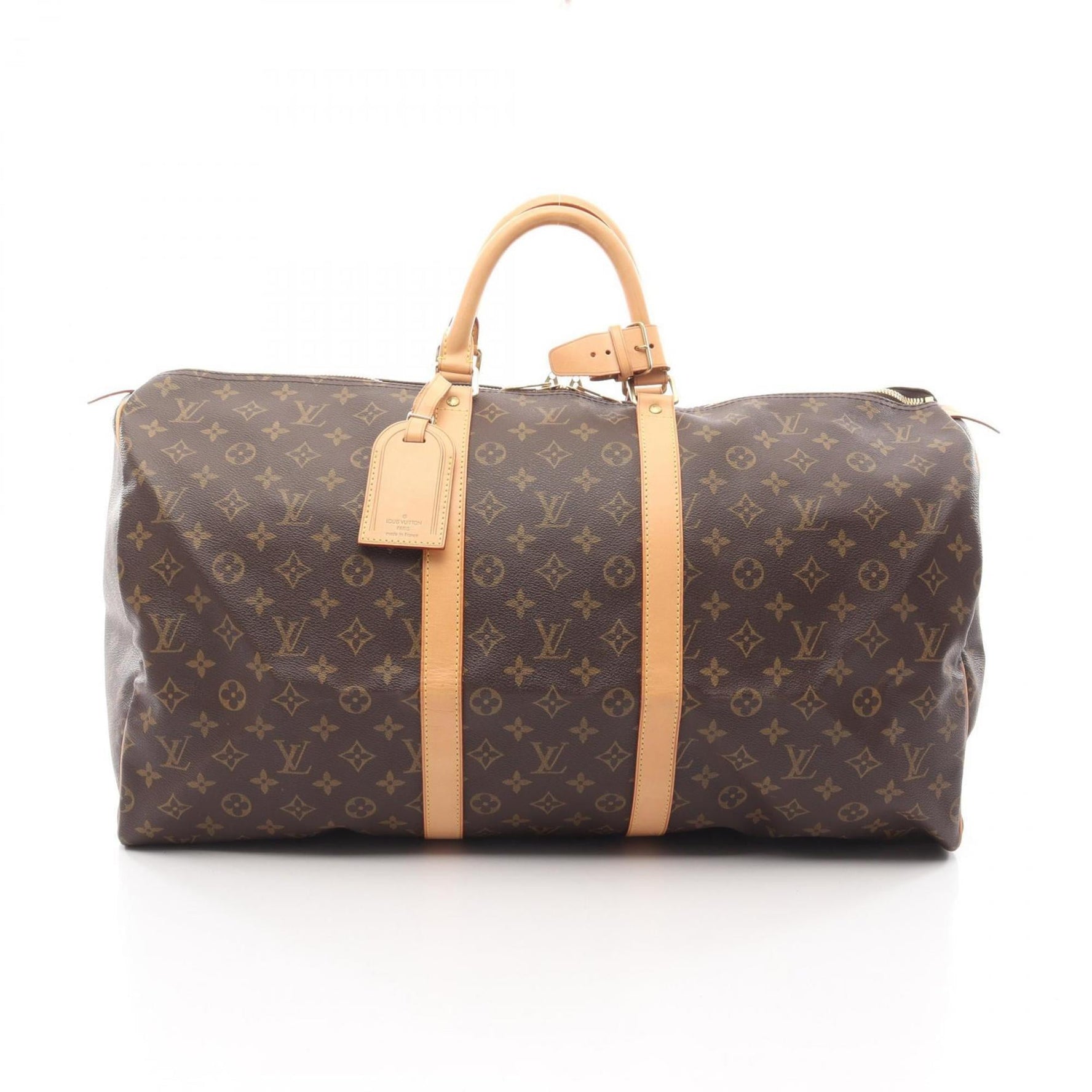 Louis Vuitton Keepall 55 Monogram Boston Bag, Coated Canvas and Leather, Brown, Women