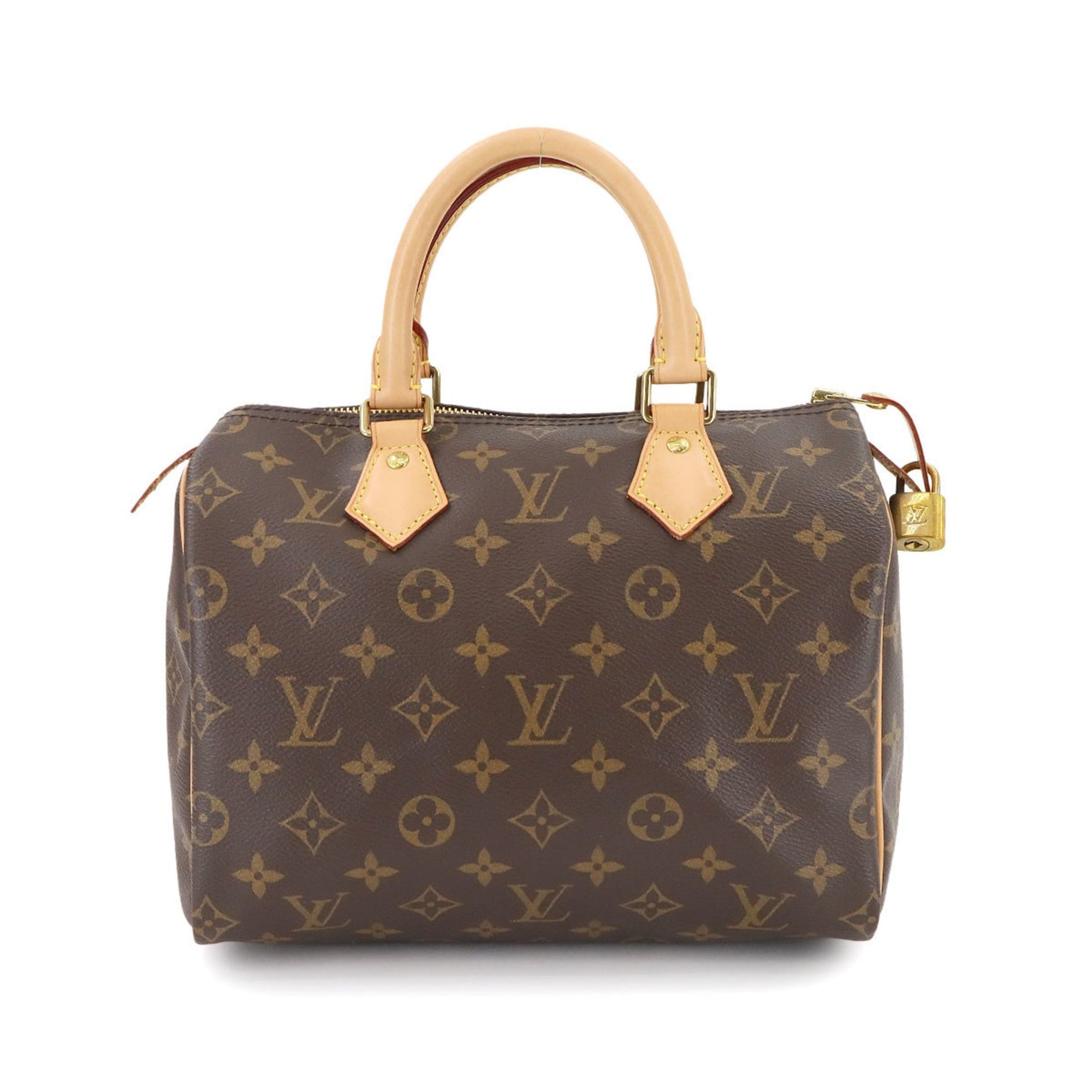 Louis Vuitton Monogram Speedy 25 Handbag, Brown, M41109, RFID, Gold Hardware