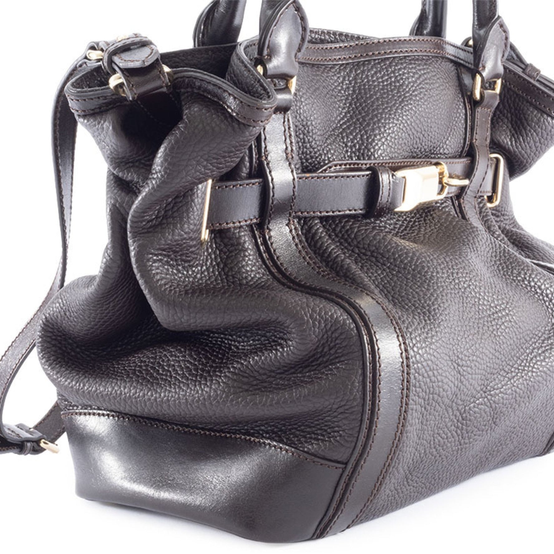 Burberry Leather Handbag Brown Women's BURBERRY