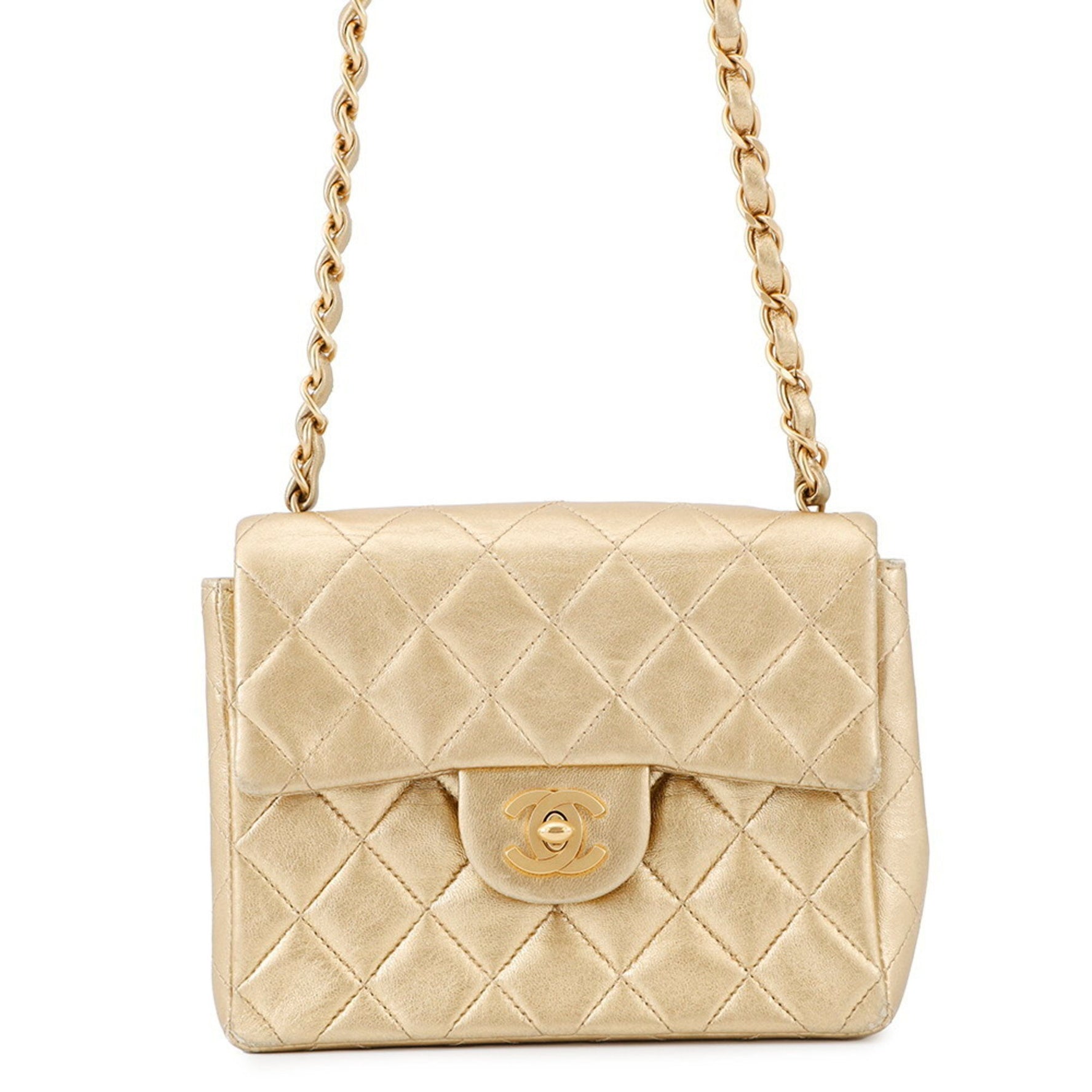 Chanel Chain Shoulder Bag Mini Matelasse 18 Coco Mark Lambskin