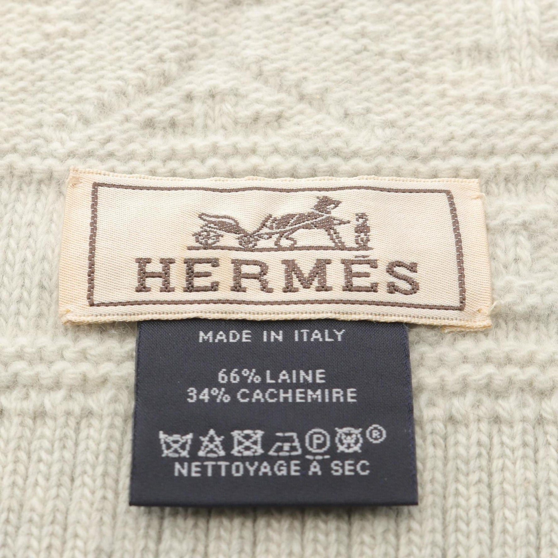 Hermes Hermès Couleur en Cours scarf, wool and cashmere, gray multicolor