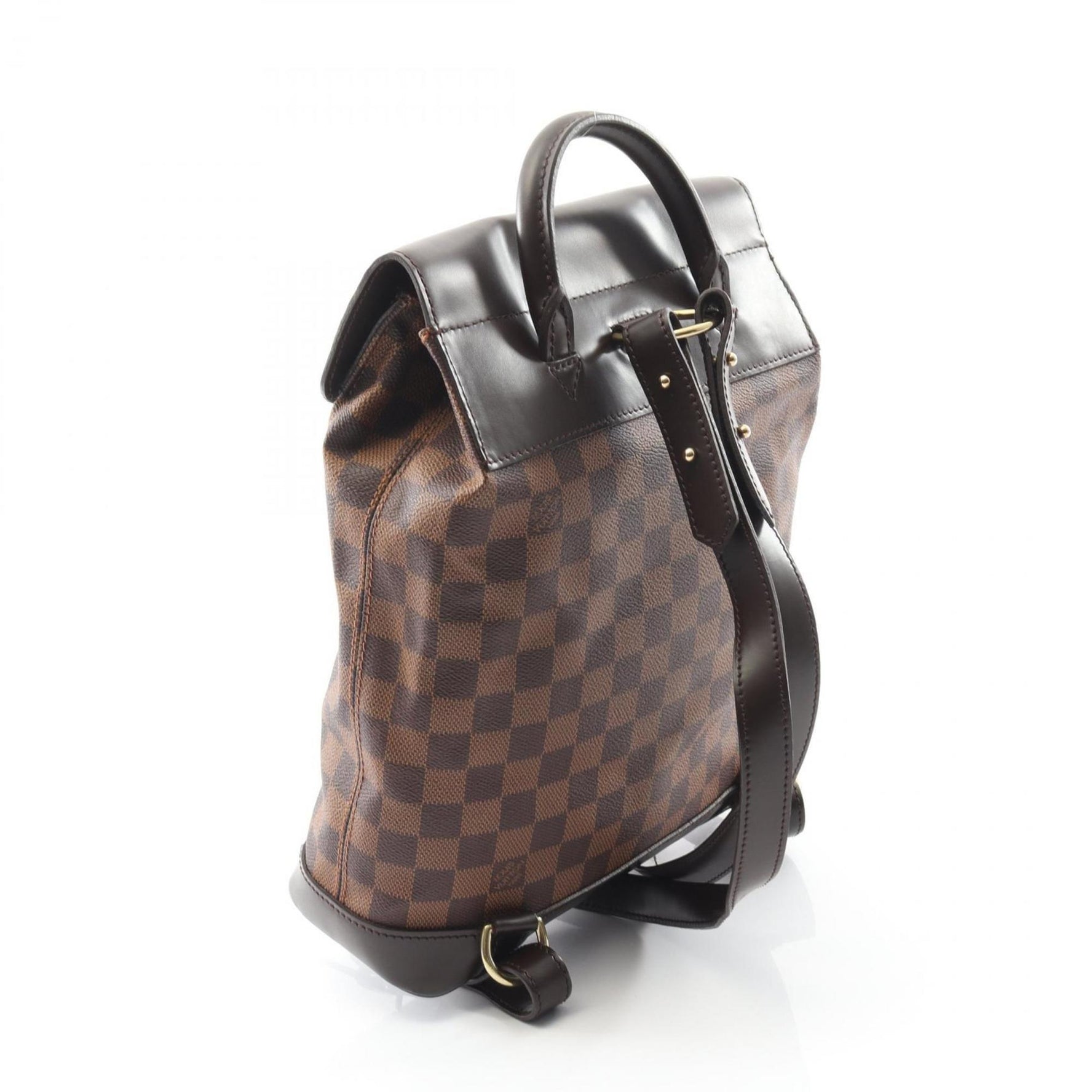 Louis Vuitton Soho Backpack Bag, Coated Canvas, Leather, Damier, Brown