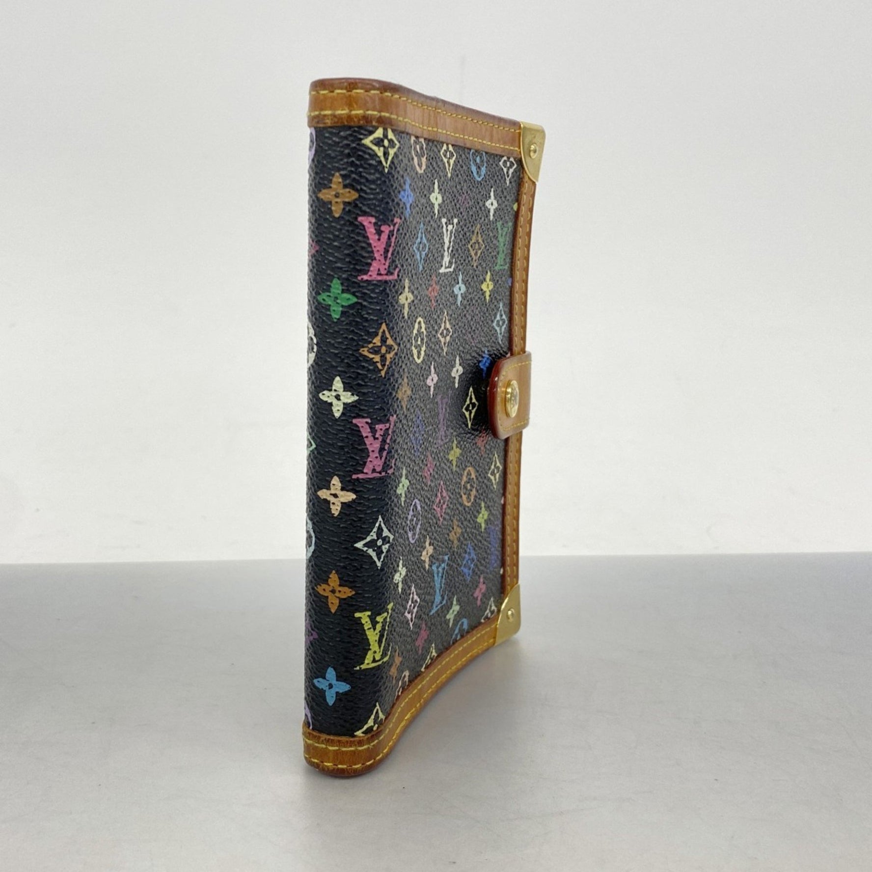 Louis Vuitton Monogram Multicolore Agenda PM Planner Cover R20895 Noir Women's