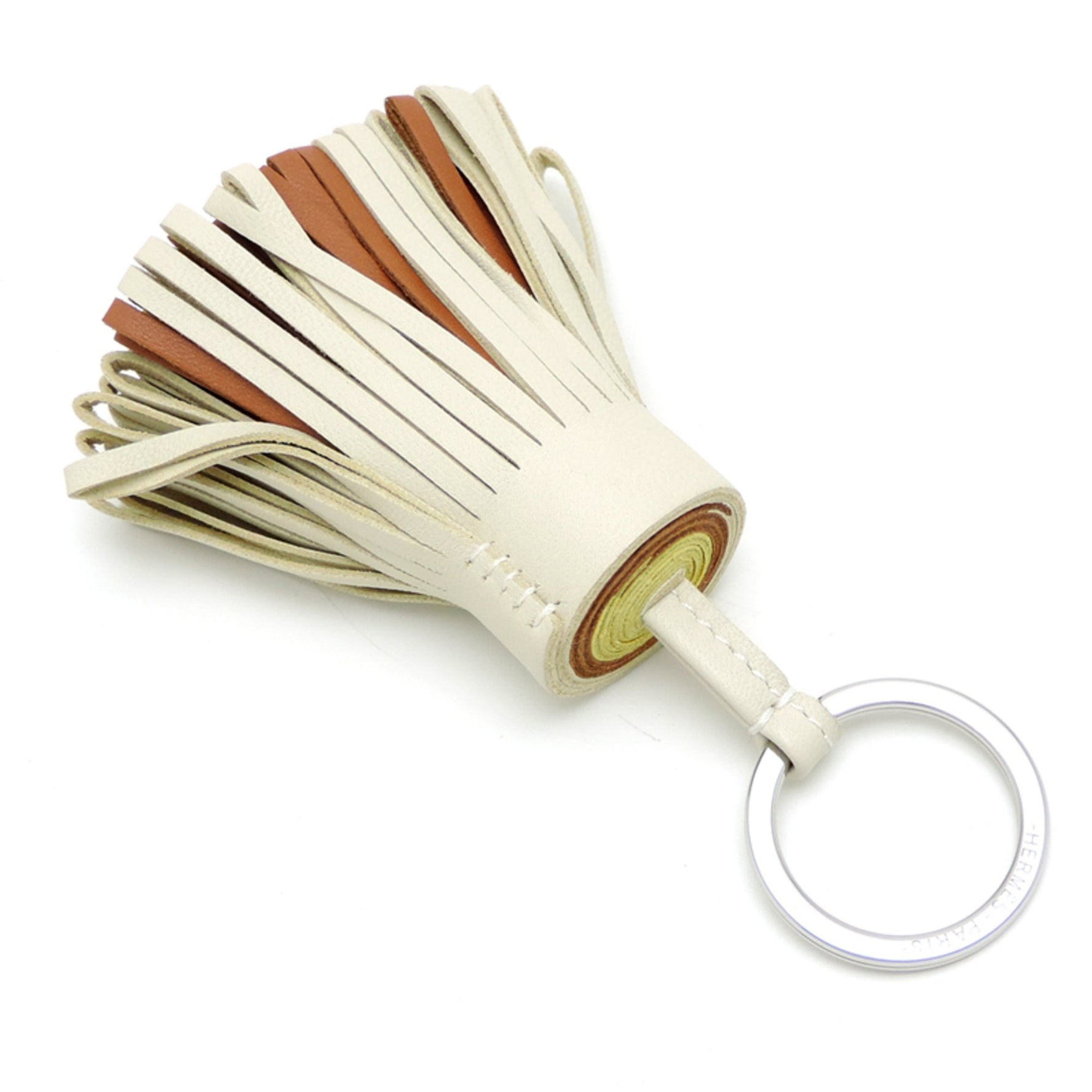 Hermes Hermès Carmen Tricolore Silver Hardware W Stamp 2024 Women's/Men's Annu Milo Nata Keychain (White)