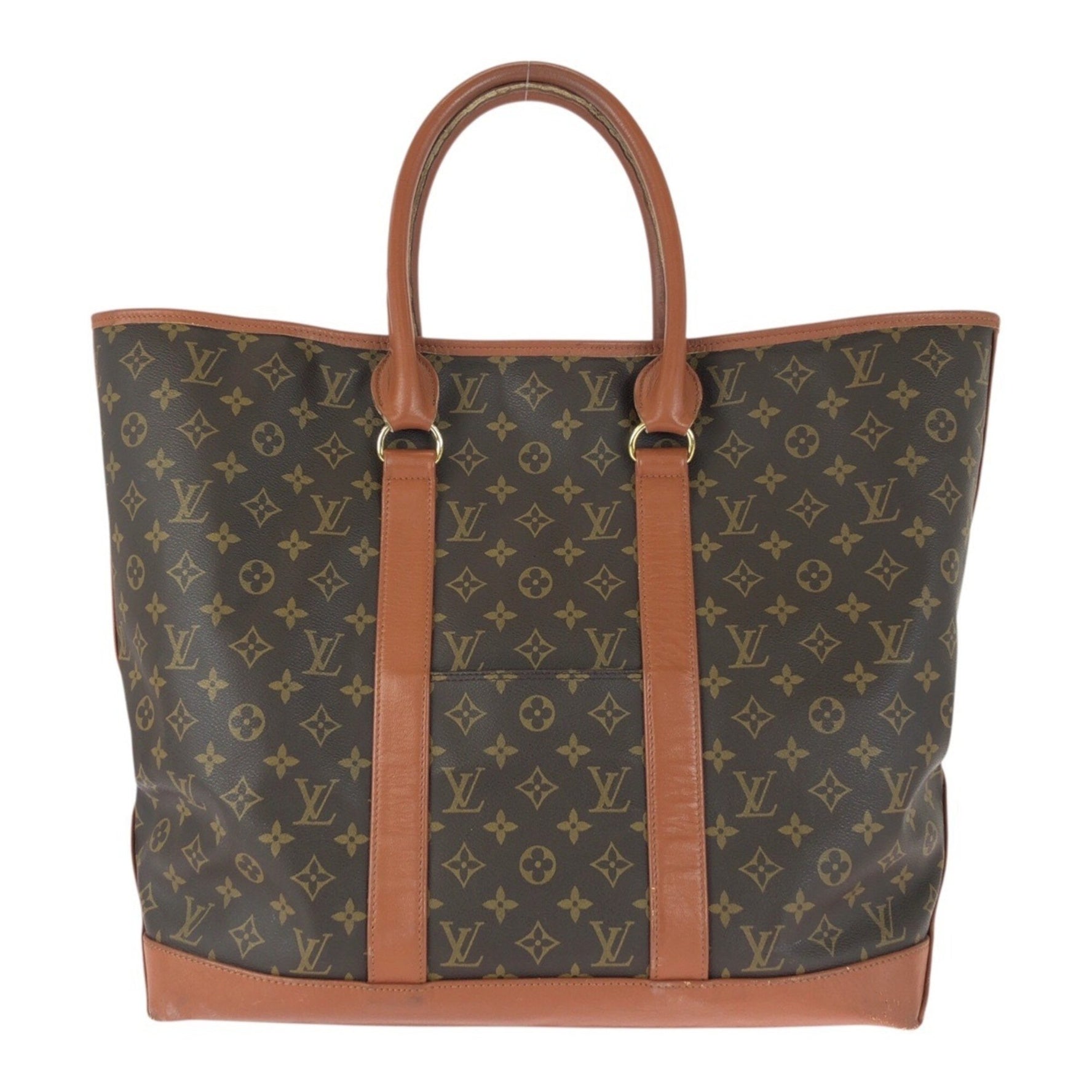 LOUIS VUITTON Vintage Monogram Sac Weekend GM with Gold Hardware, PVC/Leather, Tote Bag, Handbag