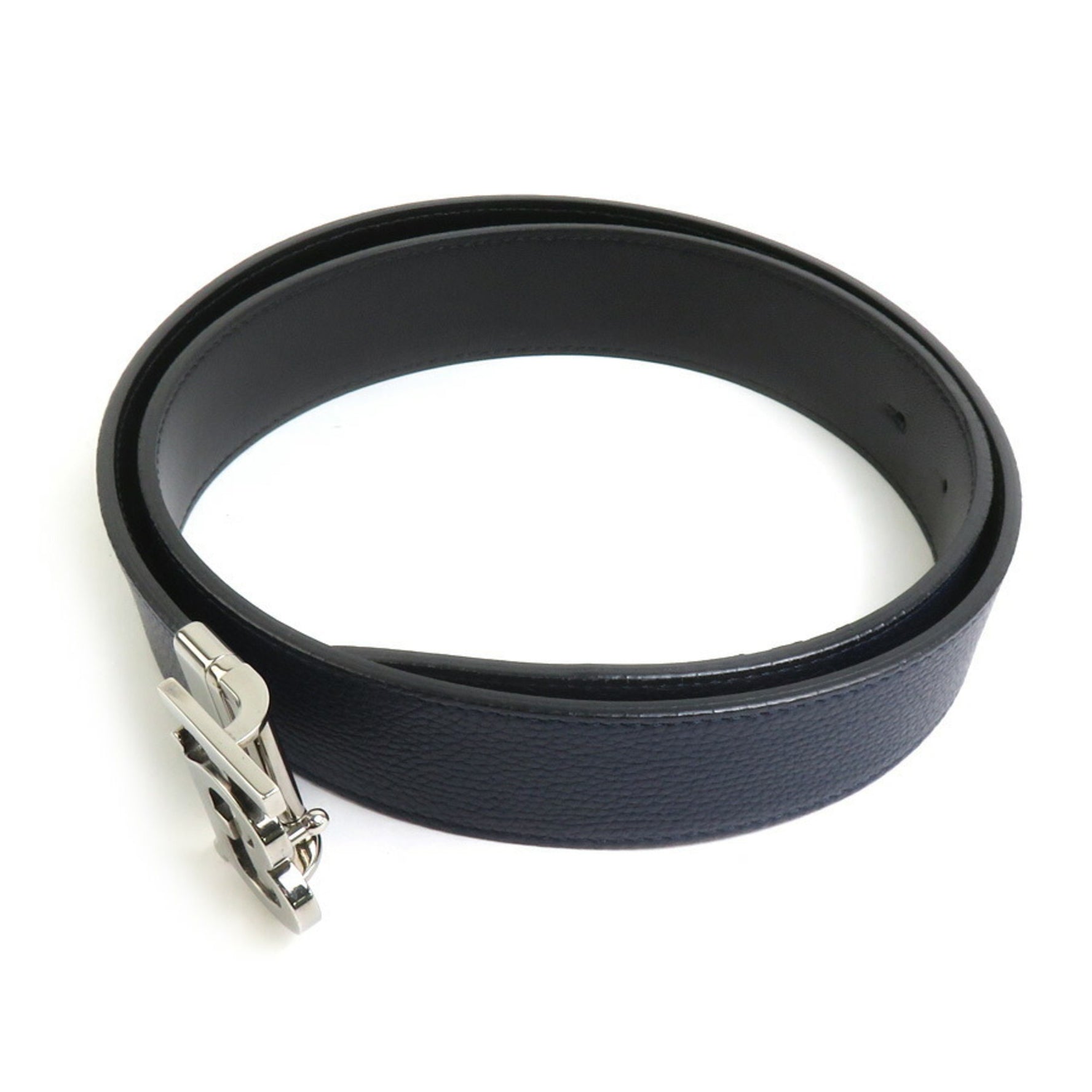 Burberry Belt, Reversible Leather, Navy x Black, Men's, H31068K