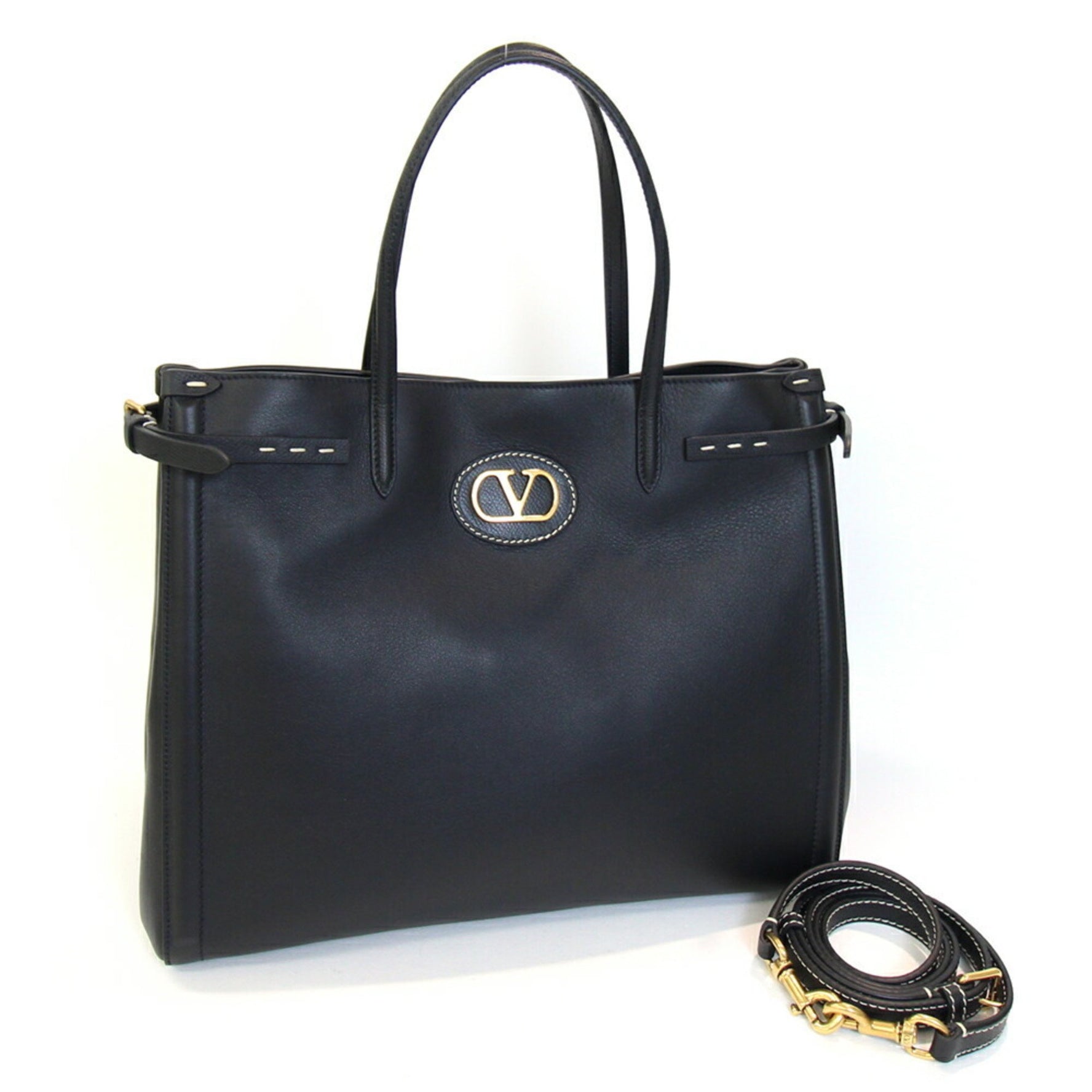 Valentino Garavani Handbag Antibes Medium Tote Leather Shoulder Bag Stitch