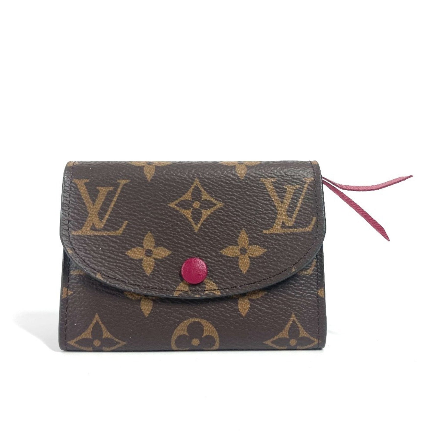 Louis Vuitton Monogram Portemonnay Rosalie Compact Wallet Bi-fold Canvas Men's Fuchsia Pink